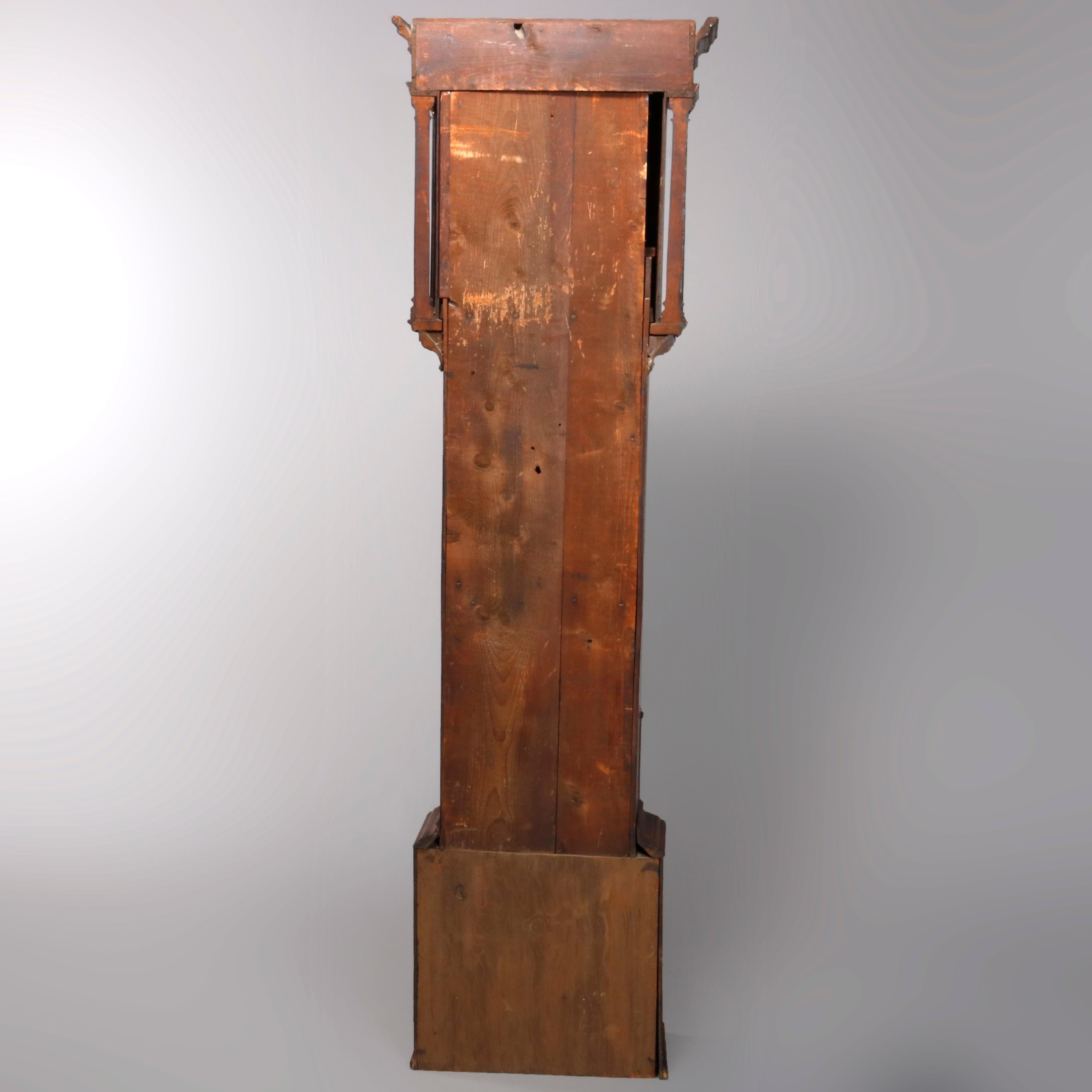 Antique English George III Oak Tall Case Clock Sam Ashton, Bredbury 18th Century 7