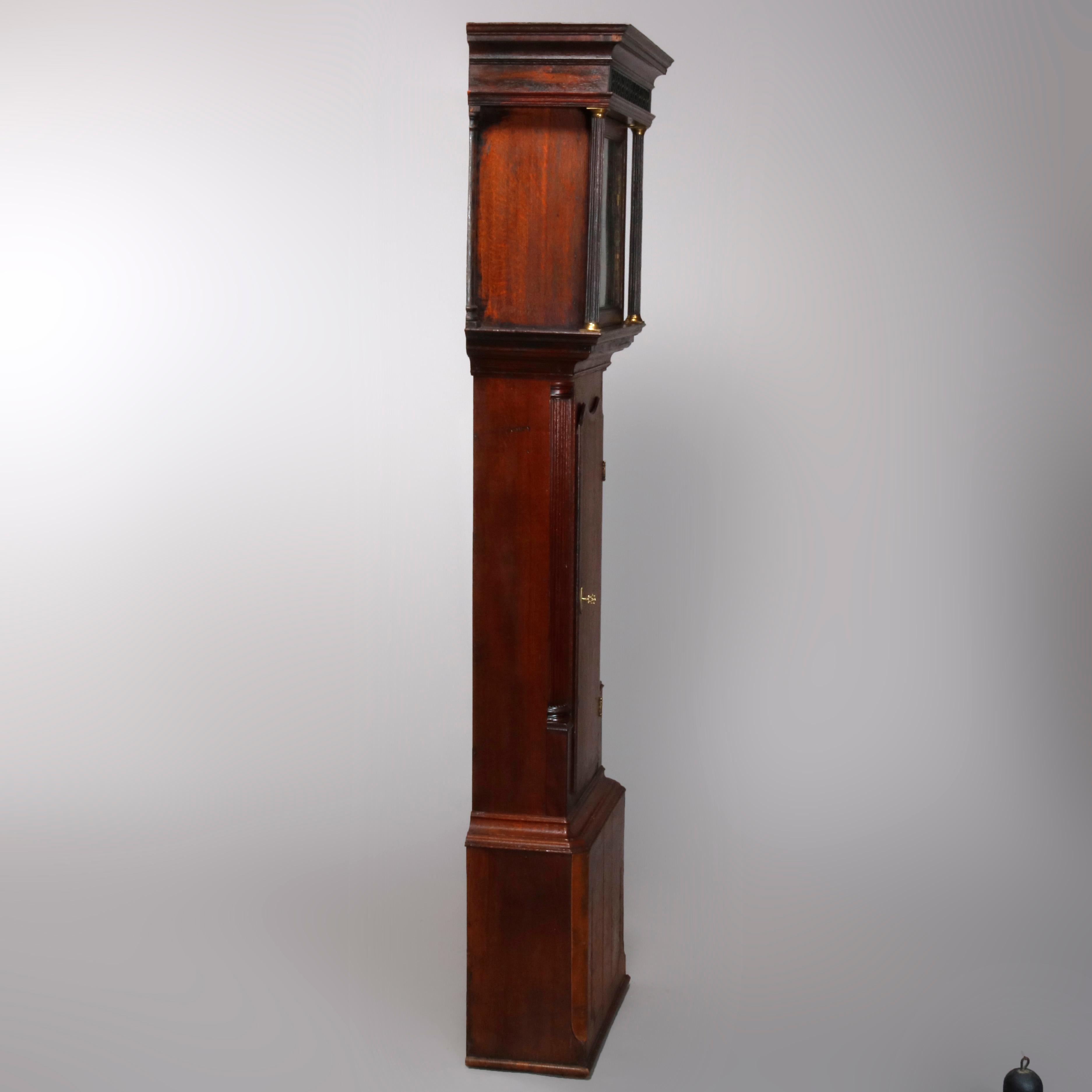 Antique English George III Oak Tall Case Clock Sam Ashton, Bredbury 18th Century 8