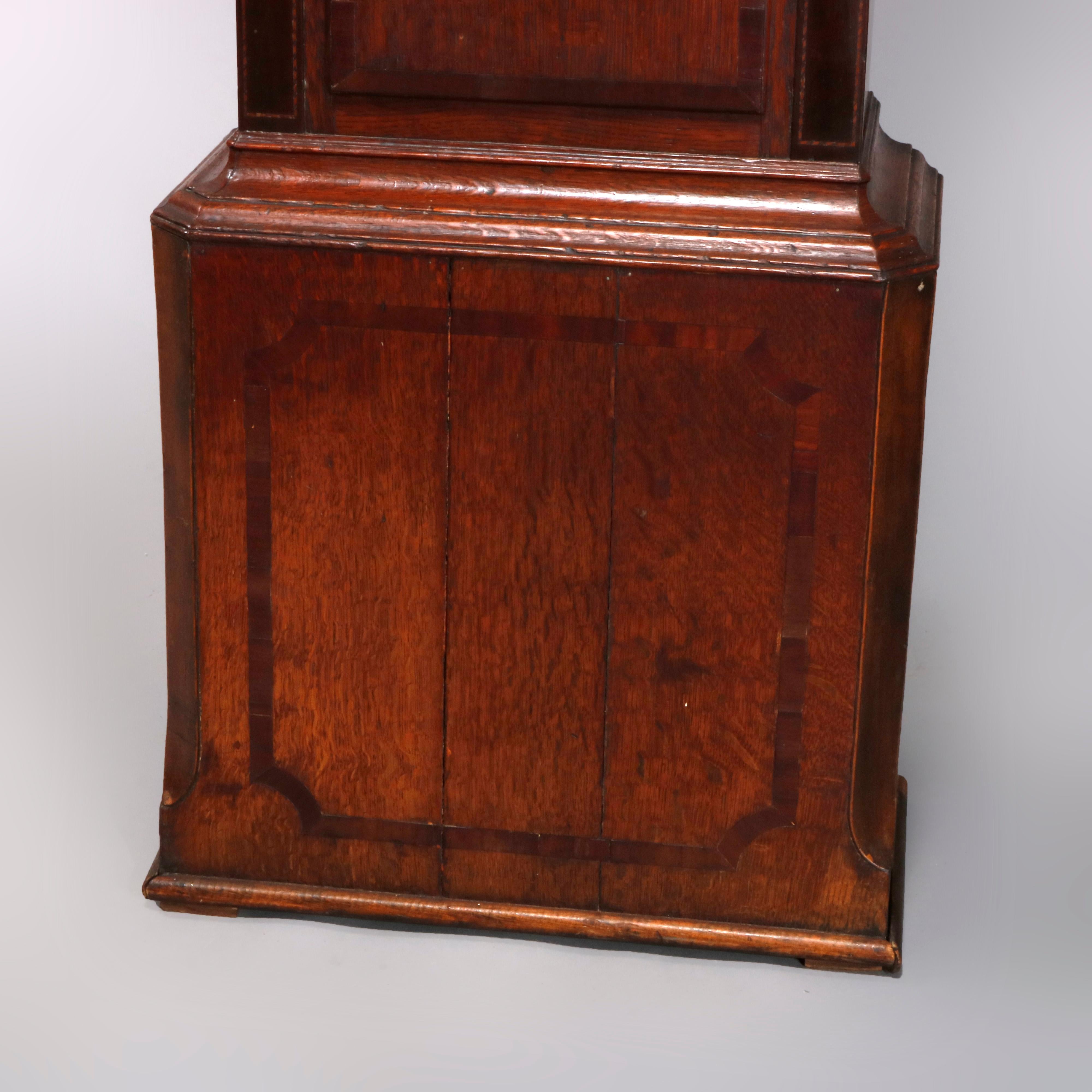 18th Century and Earlier Antique English George III Oak Tall Case Clock Sam Ashton, Bredbury 18th Century