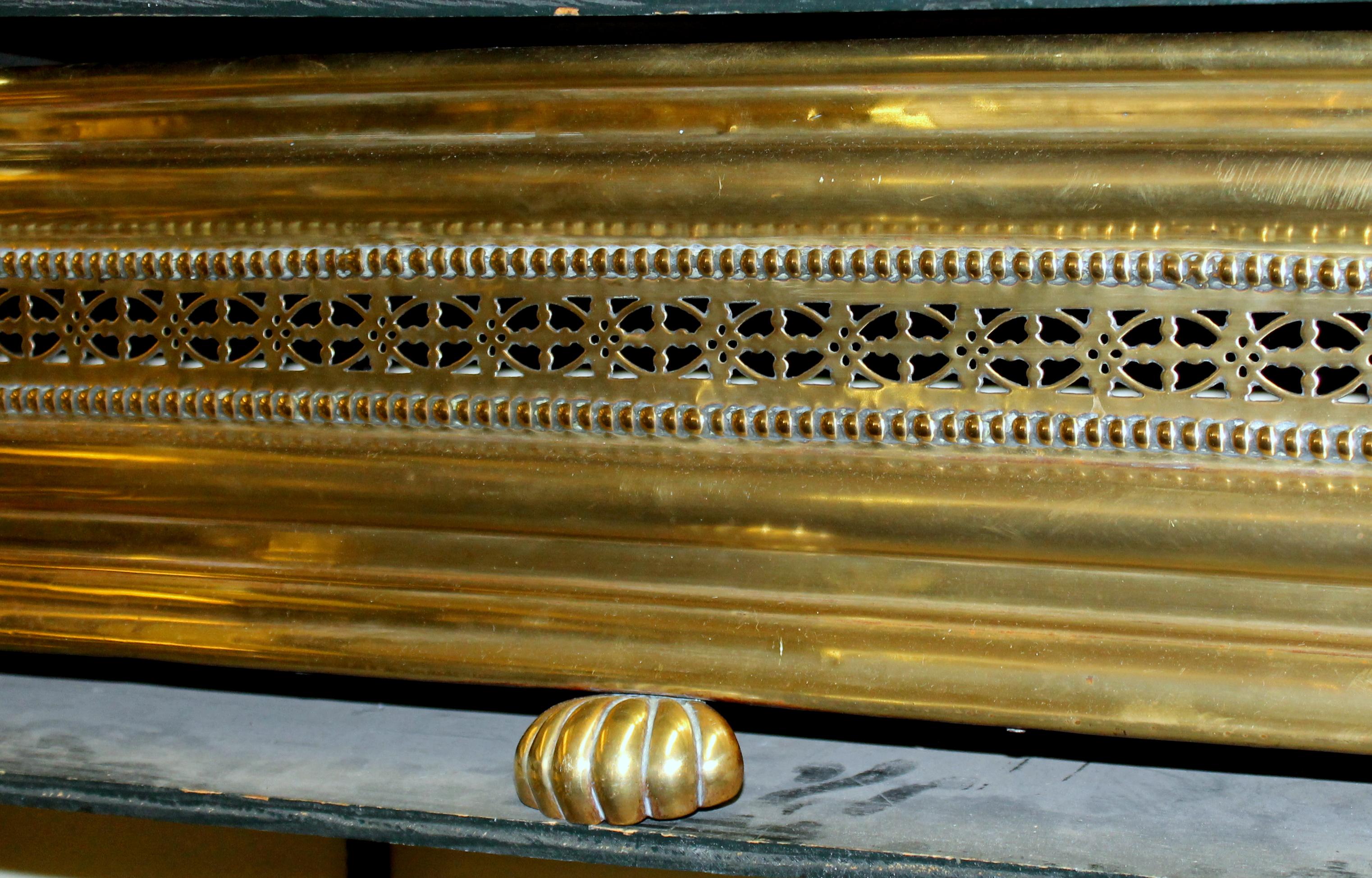 brass fireplace fender