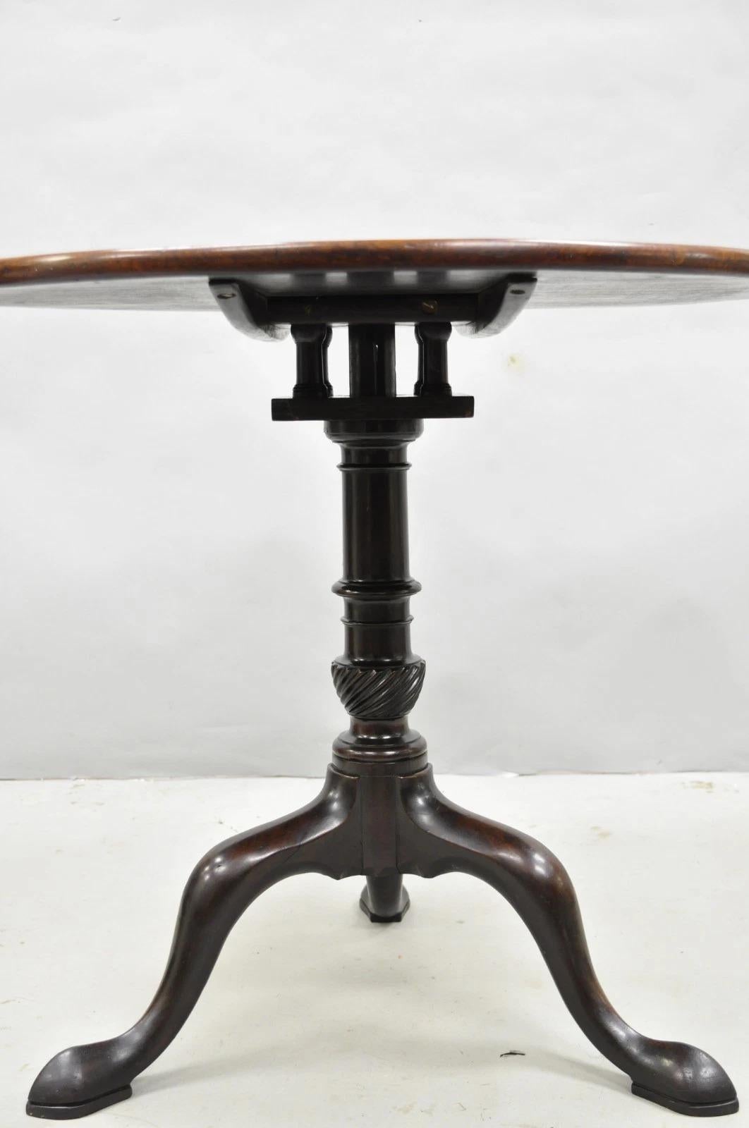 Veuillez nous envoyer un message avec votre code postal pour demander un devis plus raisonnable pour les frais d'expédition aux États-Unis.

Ancienne table à thé en acajou de style George III Queen Anne à plateau basculant et base ronde en forme de