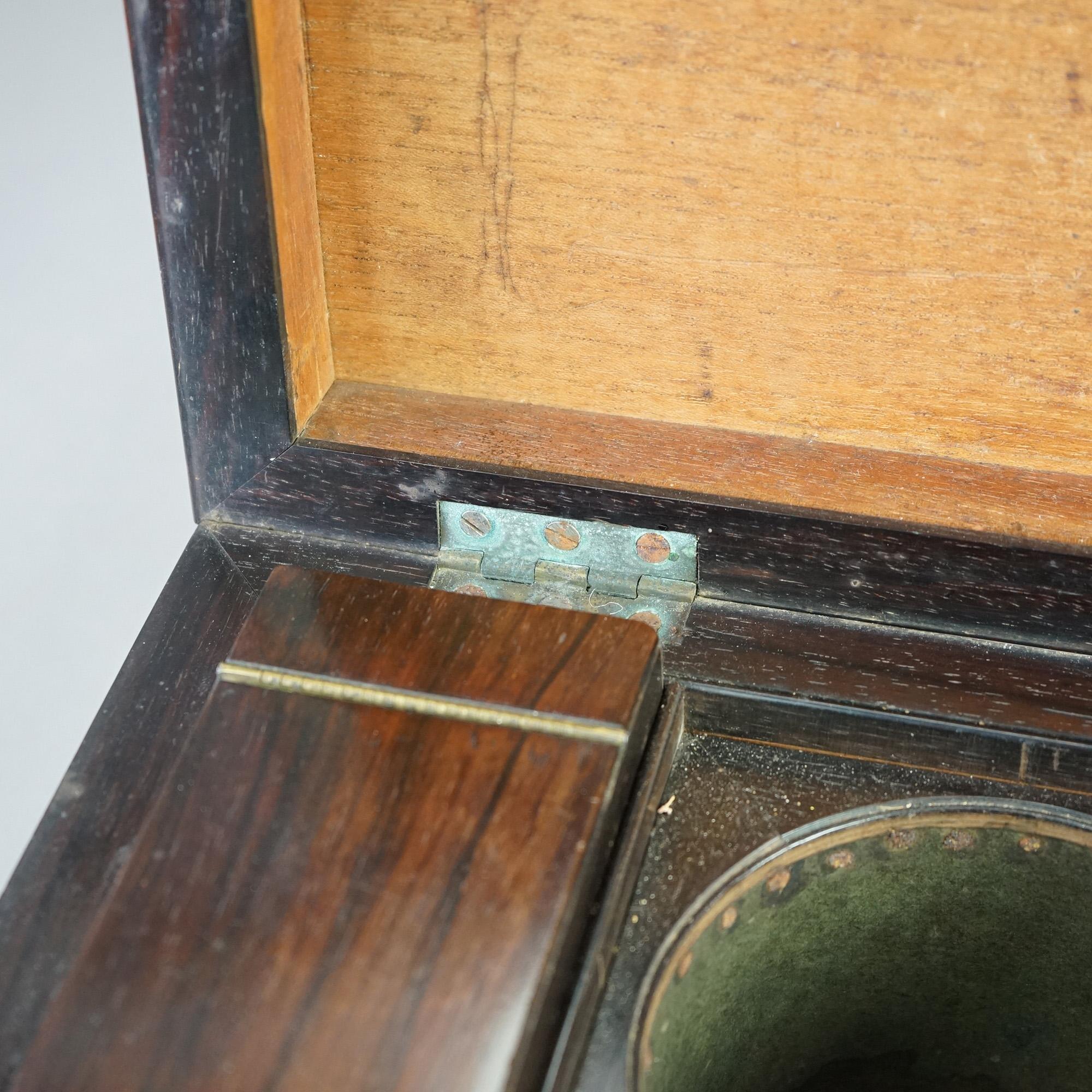 Antique English George III Rosewood Tea Caddy Circa 1820 For Sale 9