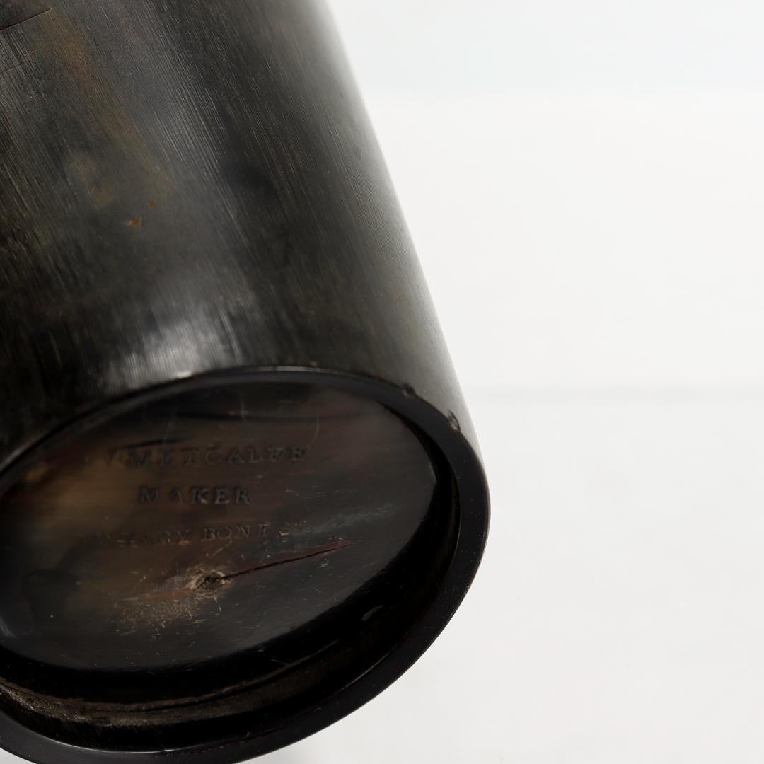 Antiker englischer, signierter, silbermontierter Horn-Becher von J. Metcalfe, George III. im Angebot 8