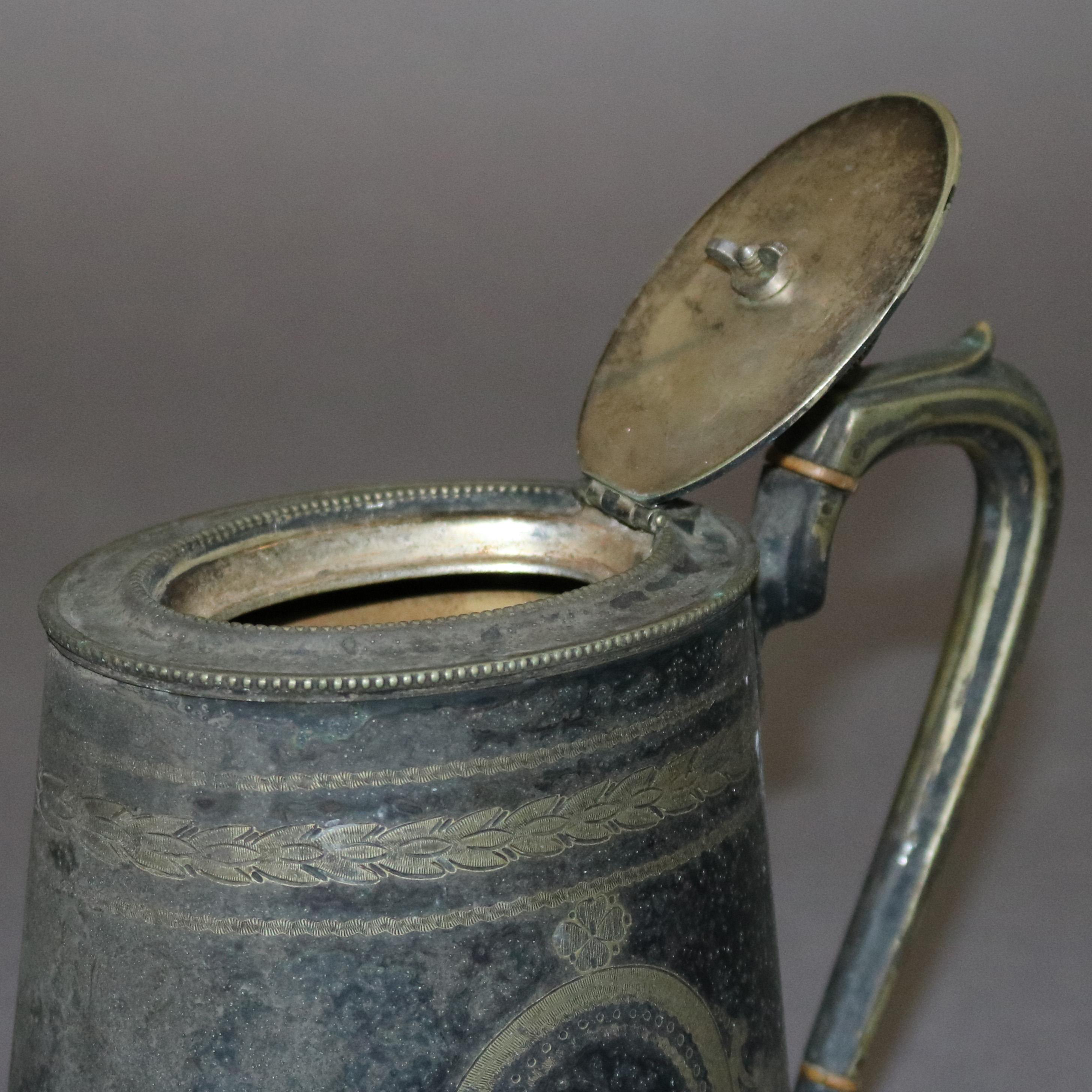Antique English George III Silver Plate Teapot, circa 1820 1
