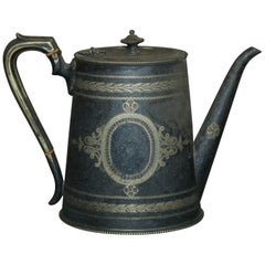 Antique English George III Silver Plate Teapot, circa 1820