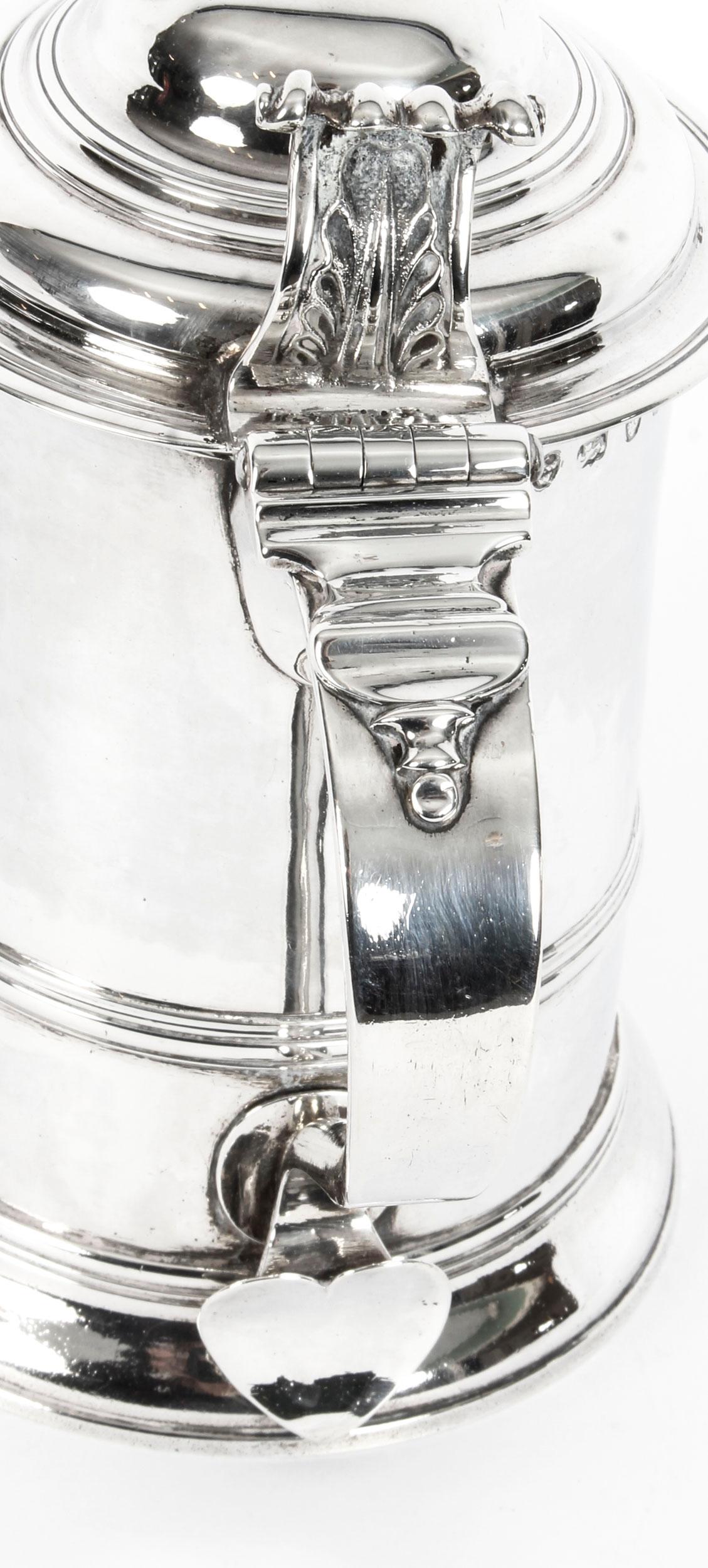Antique English George III Silver Tankard Thomas Whipham & Charles Wright, 1759 For Sale 5