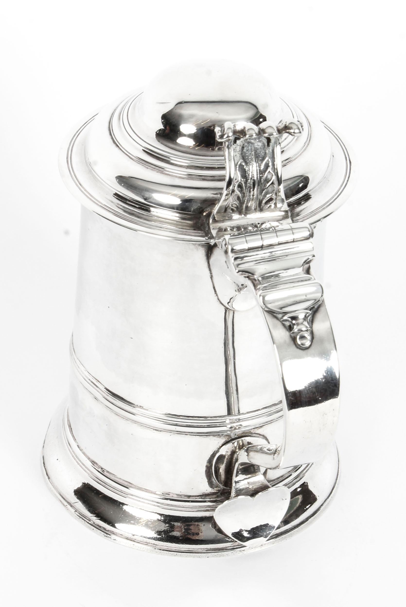 Antique English George III Silver Tankard Thomas Whipham & Charles Wright, 1759 For Sale 6