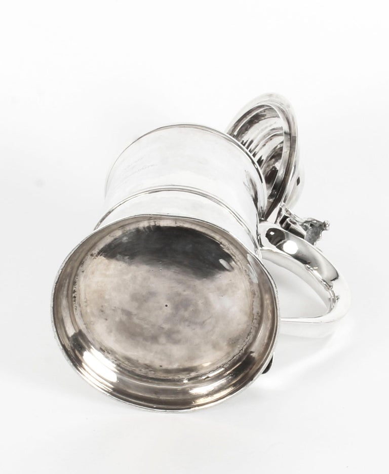 Antique English George III Silver Tankard Thomas Whipham & Charles Wright, 1759 For Sale 7