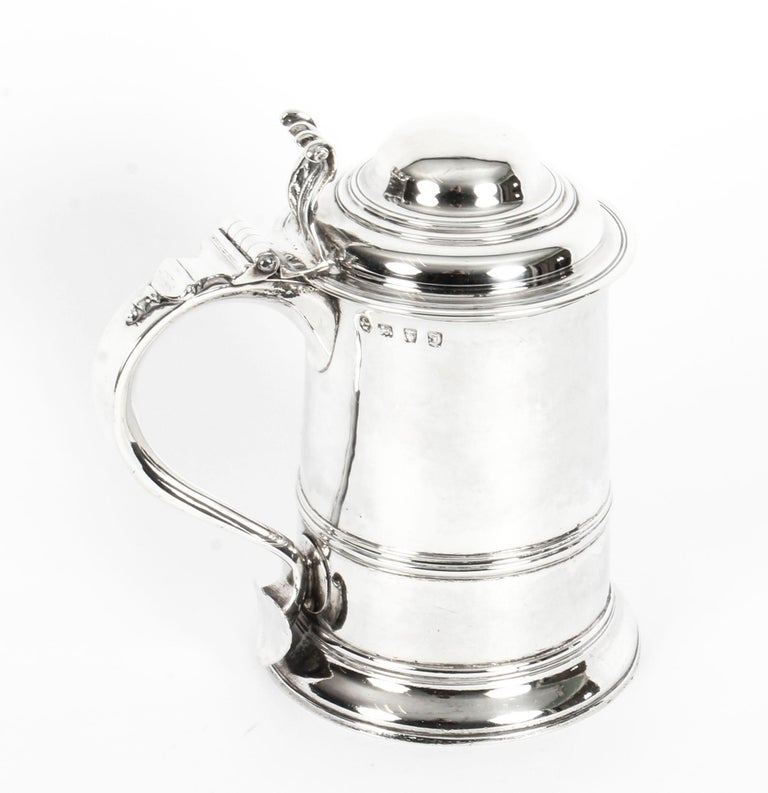 Antique English George III Silver Tankard Thomas Whipham & Charles Wright, 1759 For Sale 11
