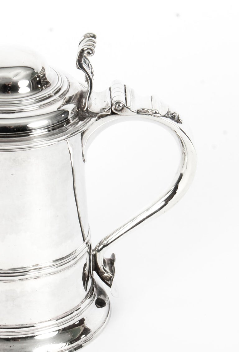 Sterling Silver Antique English George III Silver Tankard Thomas Whipham & Charles Wright, 1759 For Sale