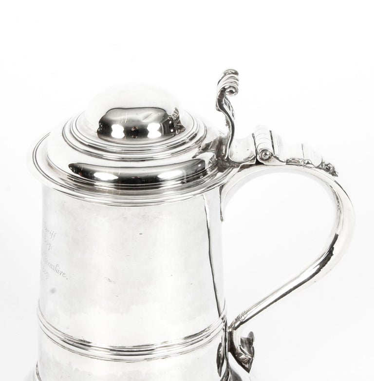 Antique English George III Silver Tankard Thomas Whipham & Charles Wright, 1759 For Sale 1