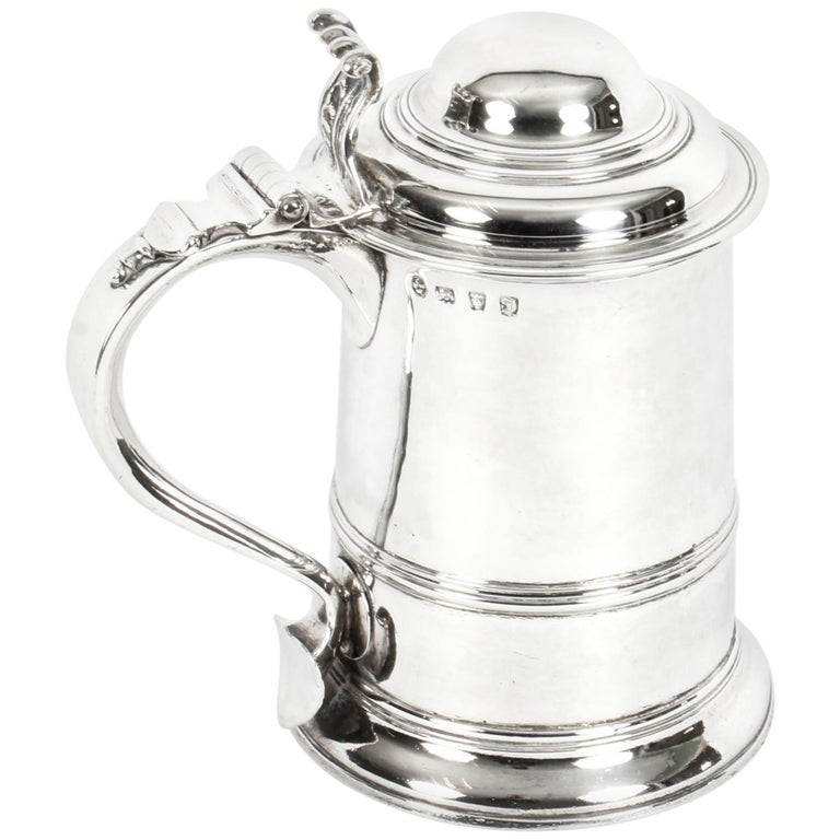 Antique English George III Silver Tankard Thomas Whipham & Charles Wright, 1759 For Sale