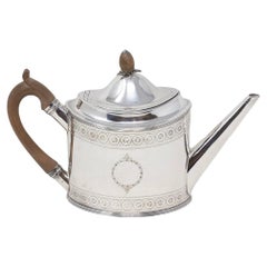 Antigua tetera inglesa de plata Jorge III de Peter and Ann Bateman