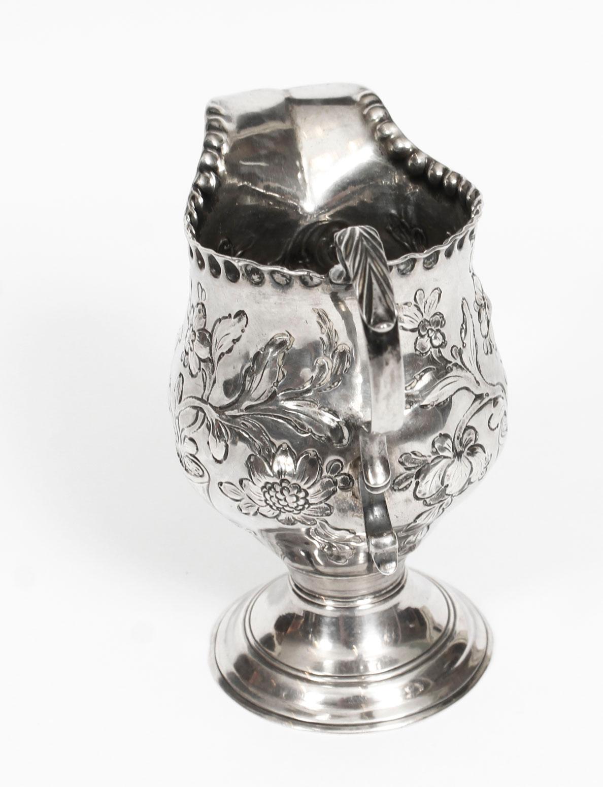 Antique English George III Sterling Silver Cream Jug 1770, 18th Century 1