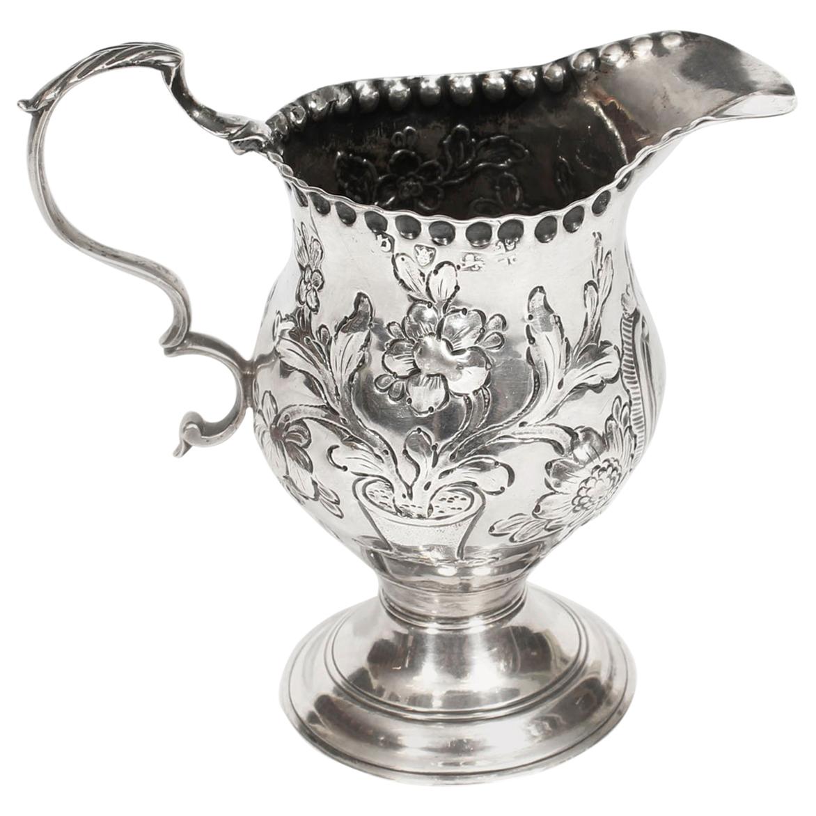 Antique English George III Sterling Silver Cream Jug 1770, 18th Century