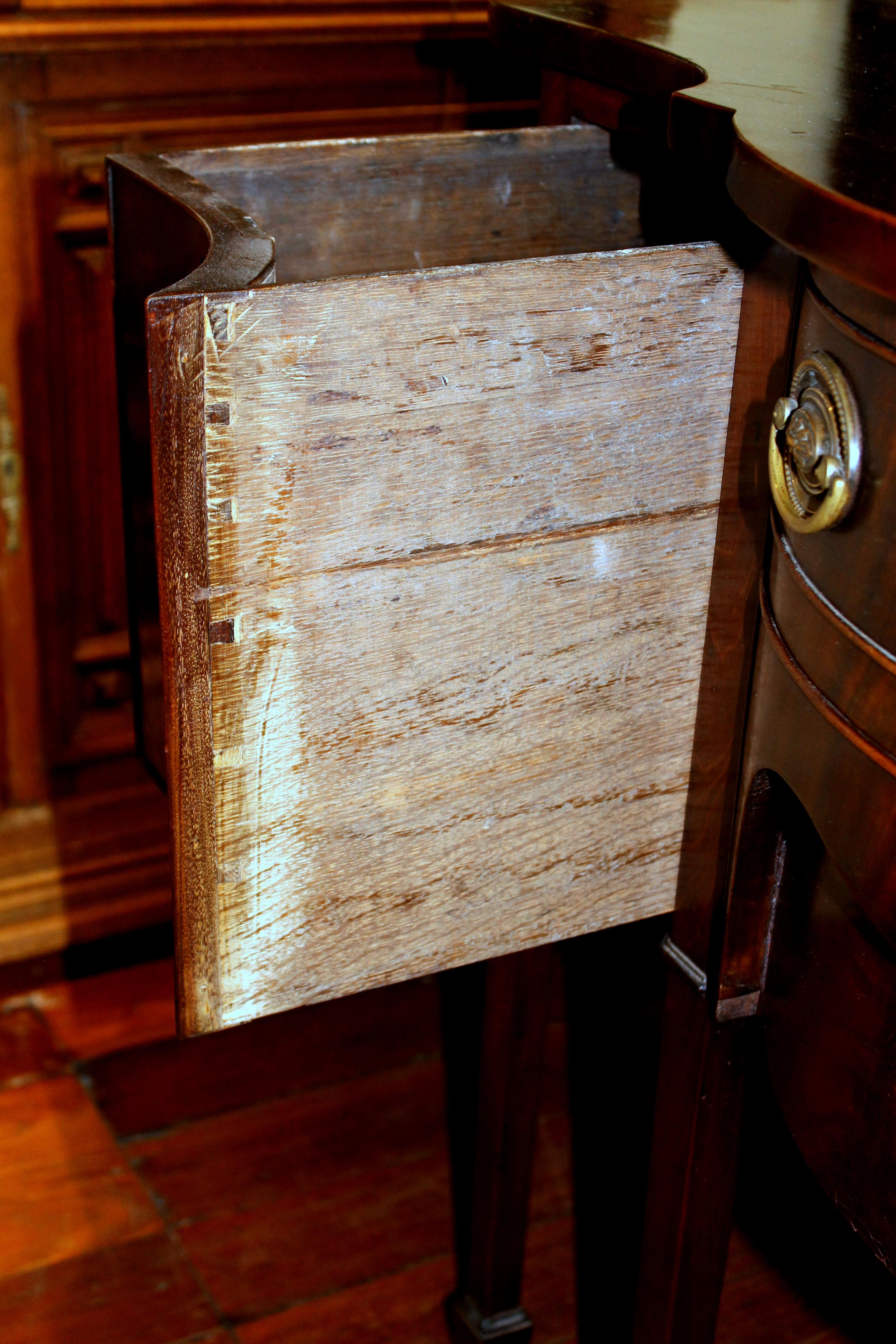 Antique English George IV Diminutive Size Hepplewhite Style Serpentine Sideboard 7