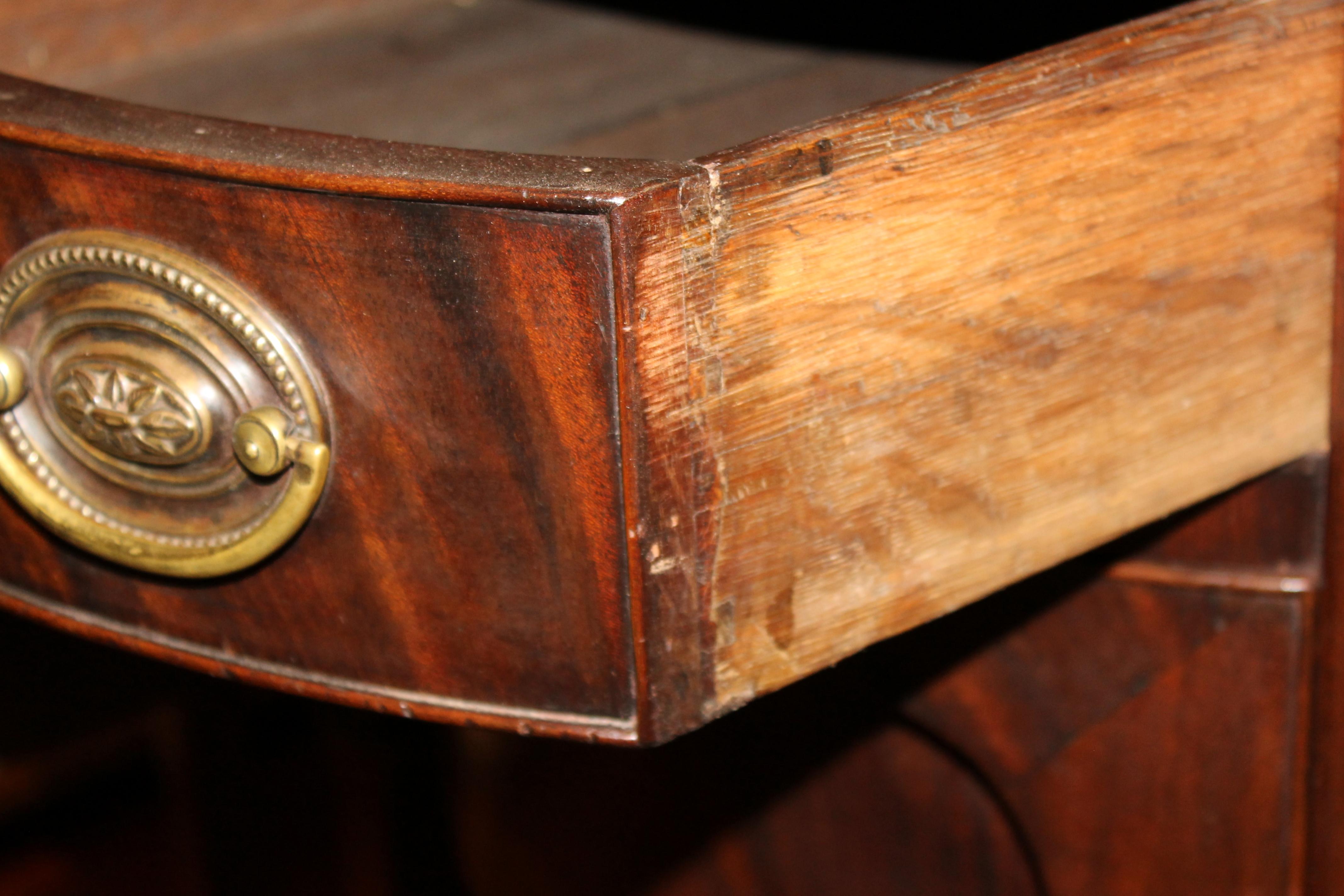 Antique English George IV Diminutive Size Hepplewhite Style Serpentine Sideboard 11