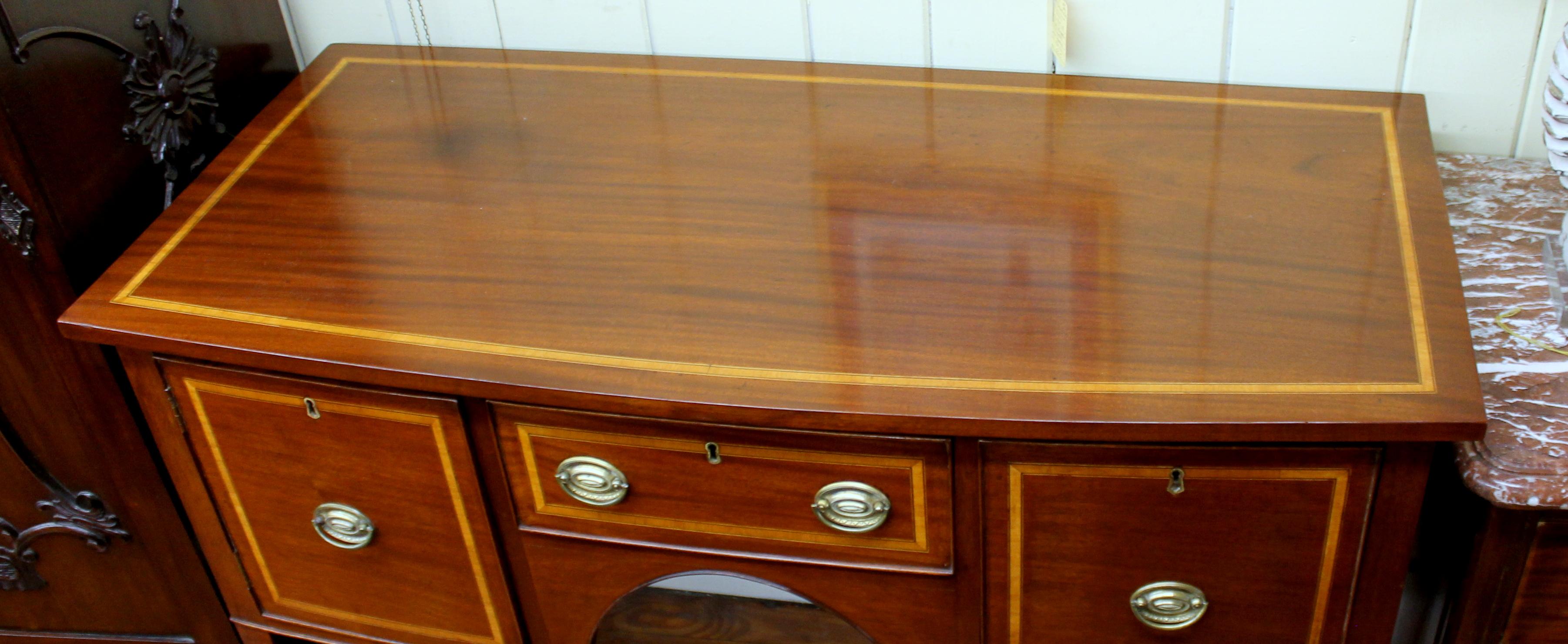 19th Century Antique English George IV Inlaid Mahogany Hepplewhite Style Small Sideboard