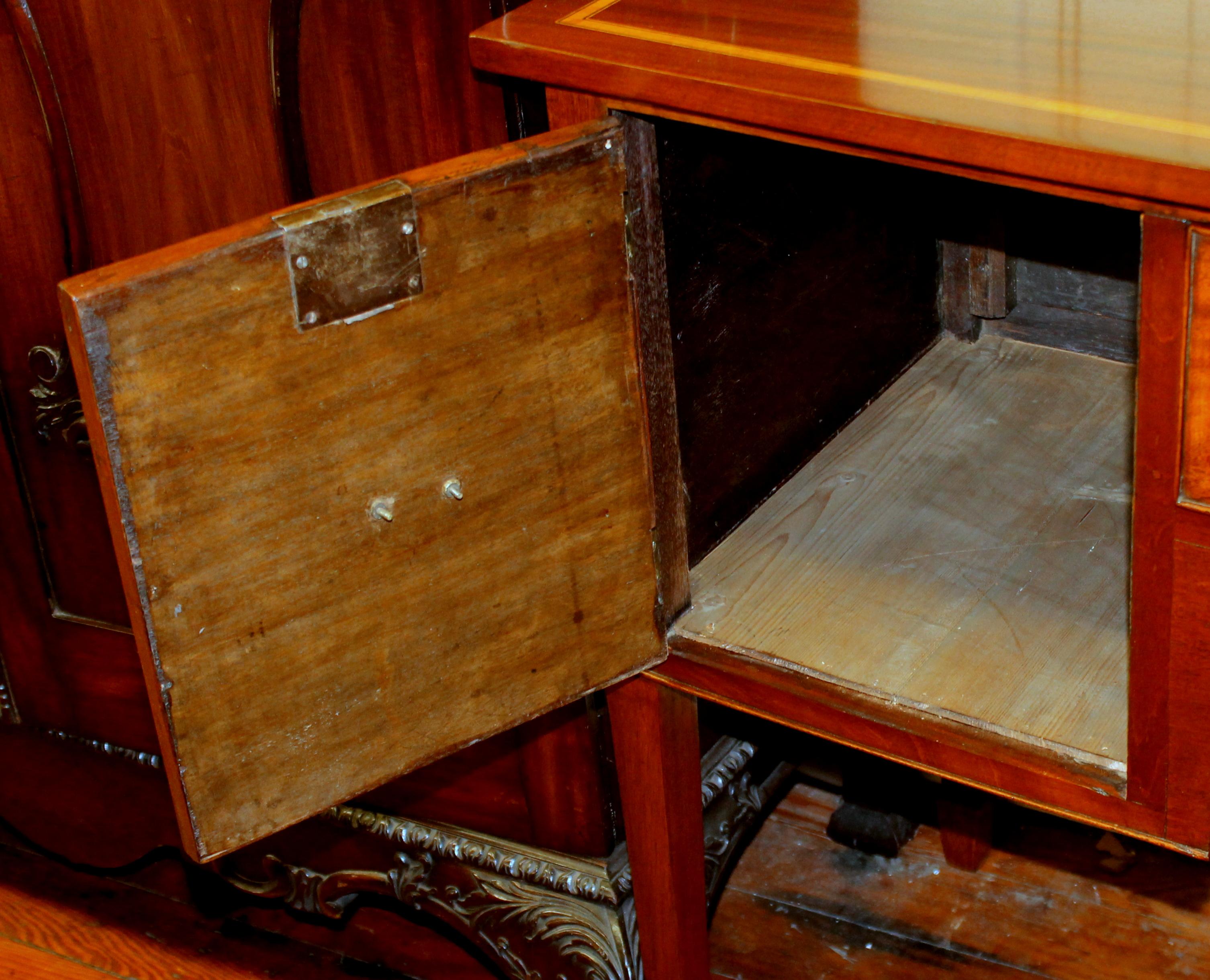 Antique English George IV Inlaid Mahogany Hepplewhite Style Small Sideboard 2