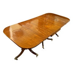 Antique English George IV Period Regency Style Mahogany Banquet Dining Table
