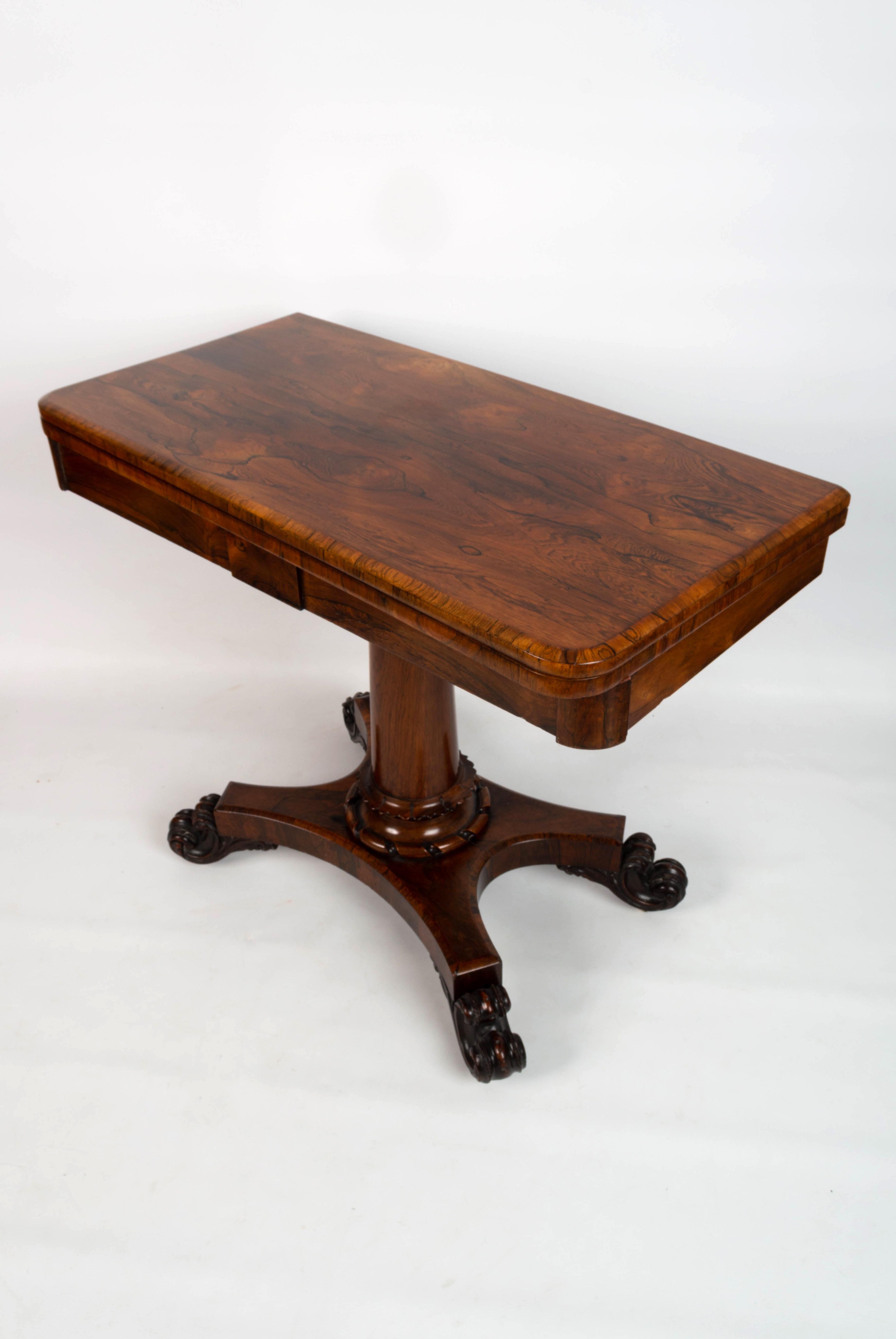 Antique English George IV Rosewood Card Table by James Winter London, C.1825 For Sale 4
