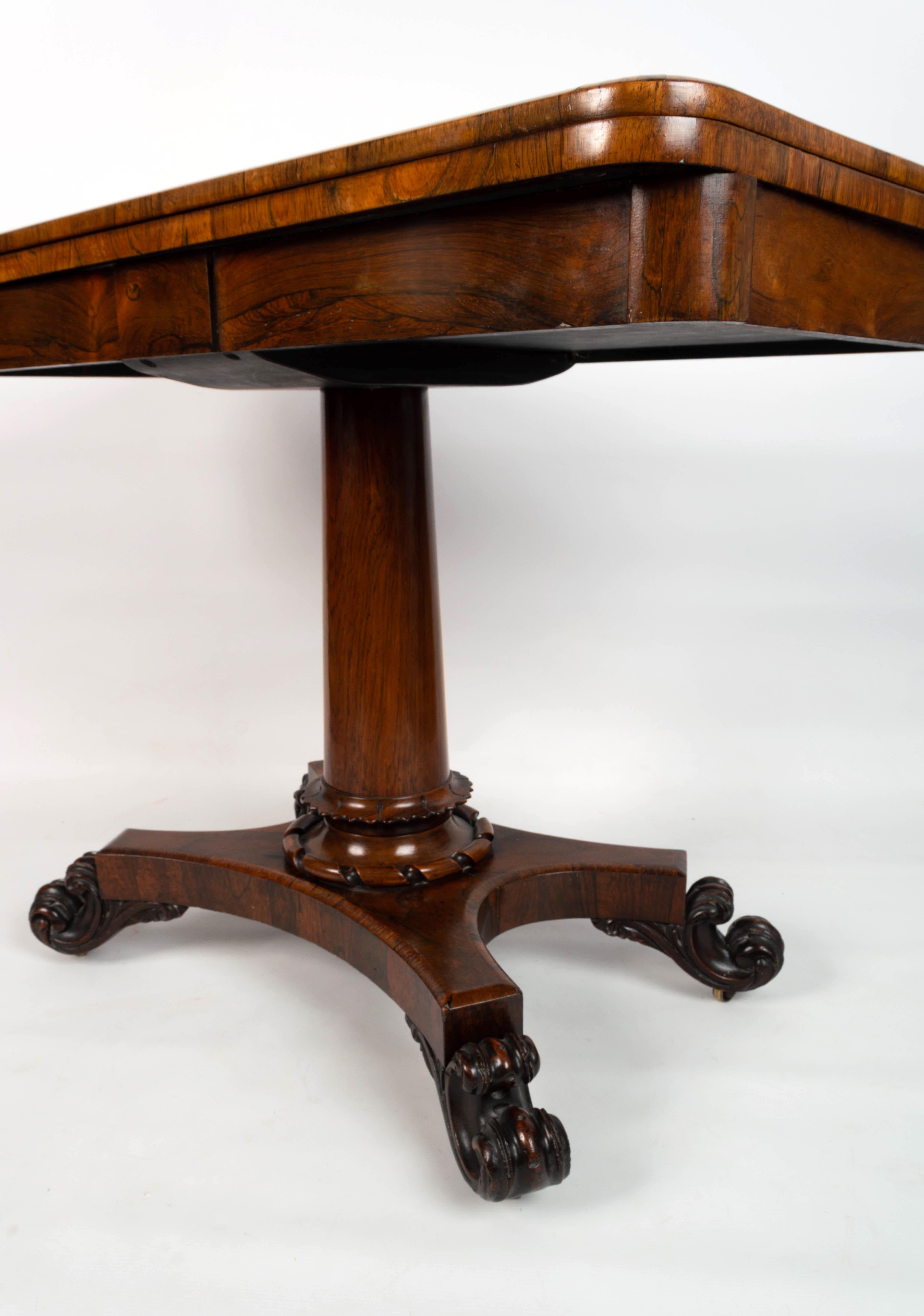 Antique English George IV Rosewood Card Table by James Winter London, C.1825 For Sale 5