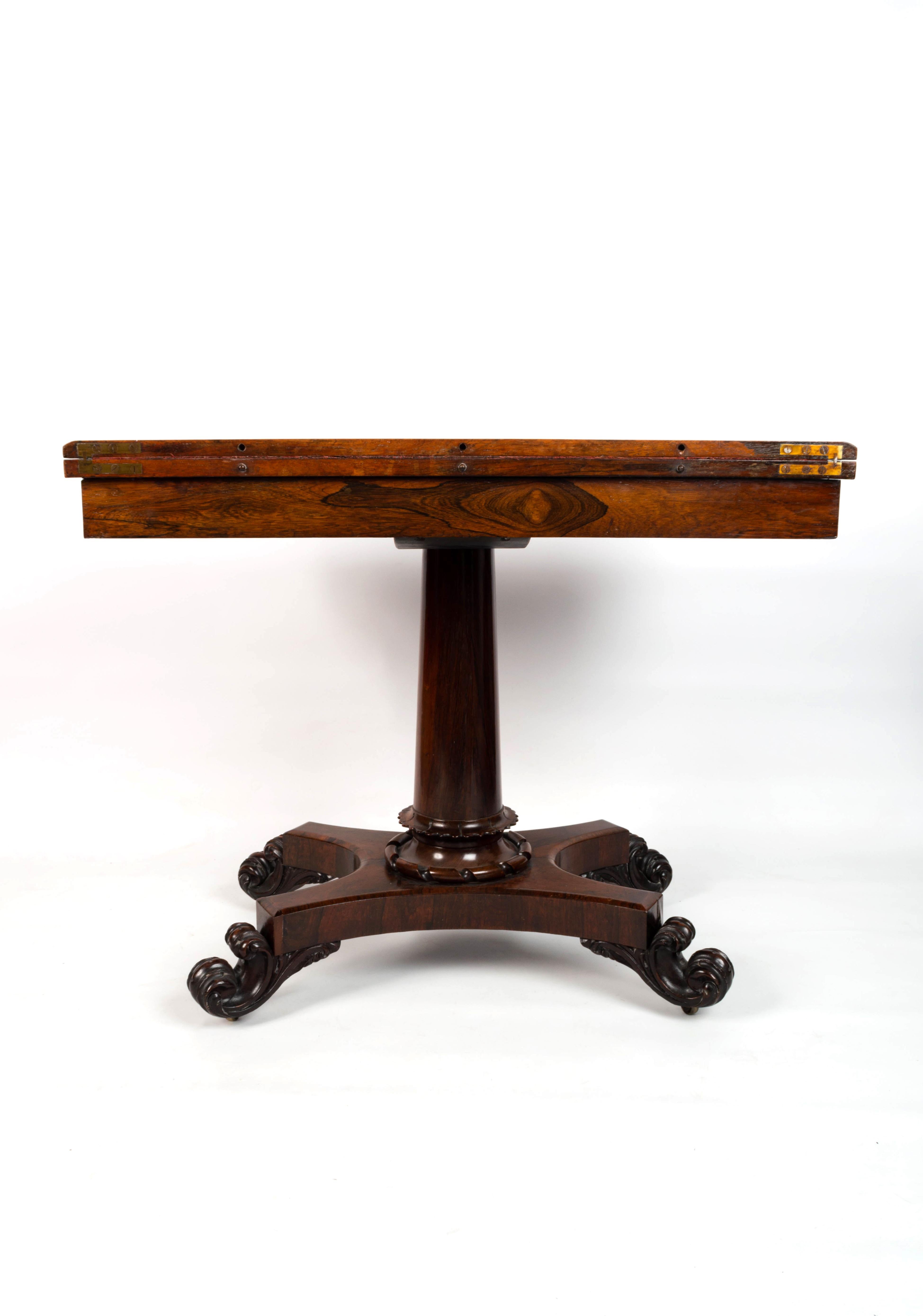 Antique English George IV Rosewood Card Table by James Winter London, C.1825 For Sale 6