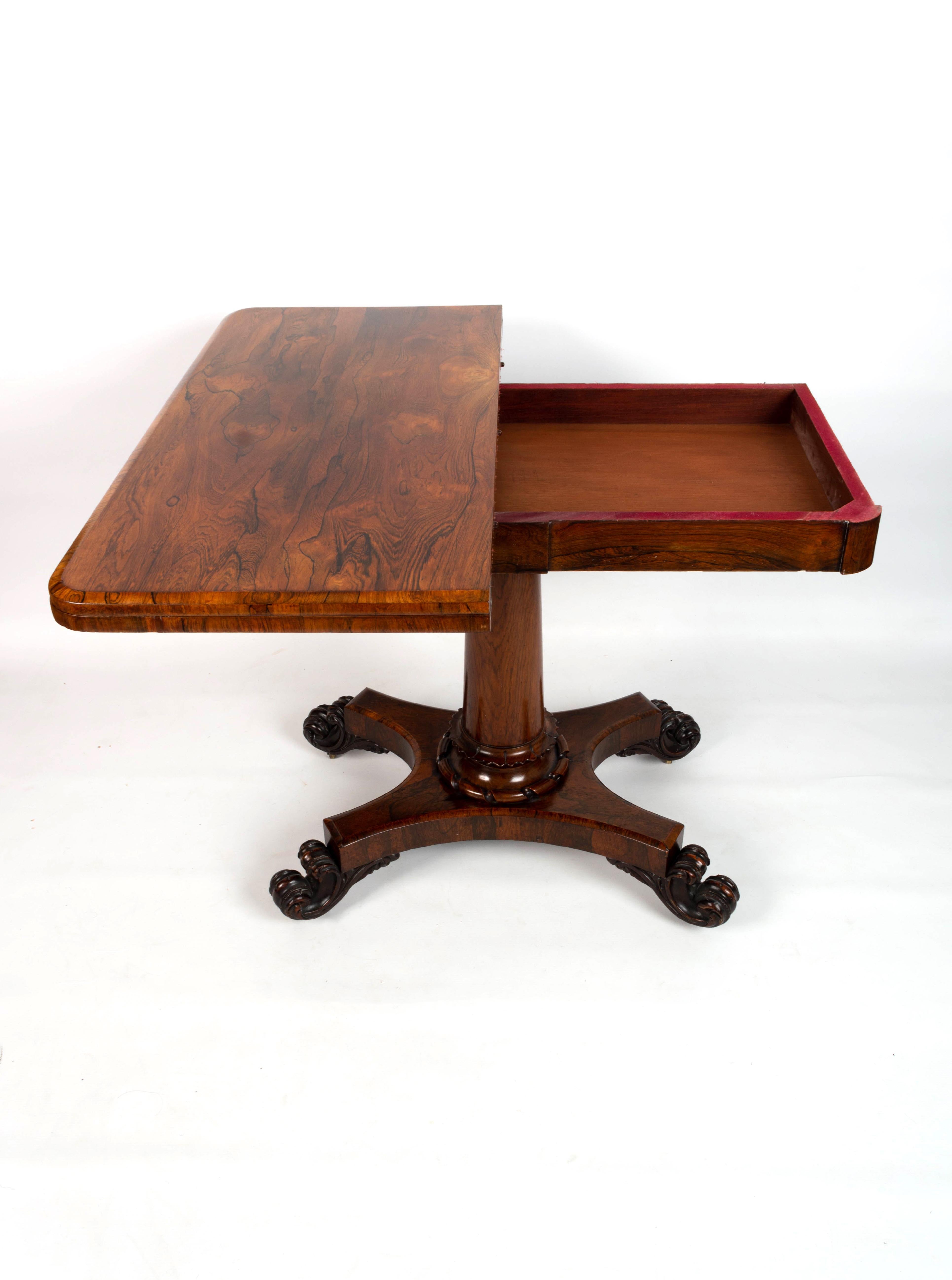 Antique English George IV Rosewood Card Table by James Winter London, C.1825 For Sale 7