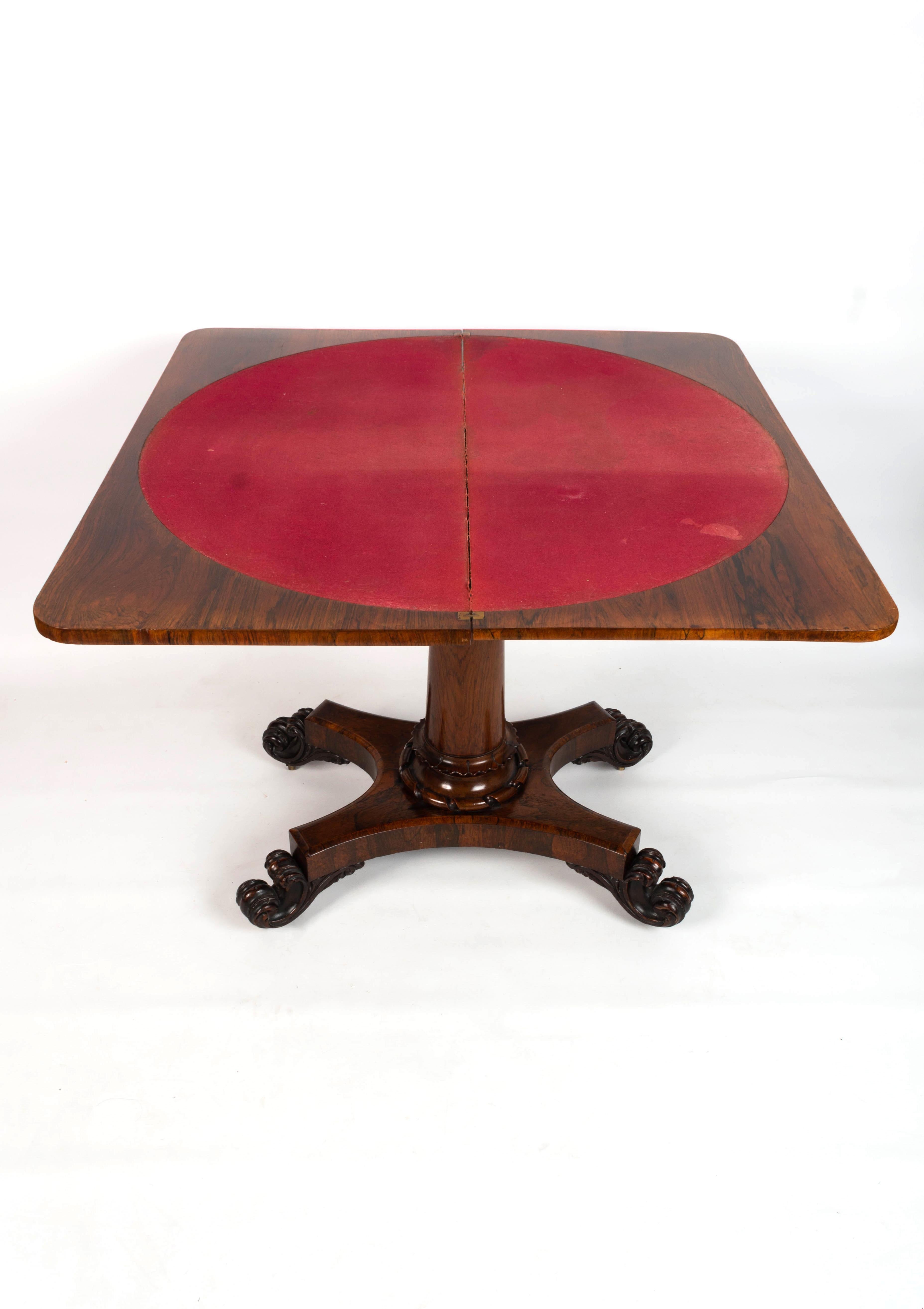 Antique English George IV Rosewood Card Table by James Winter London, C.1825 For Sale 9