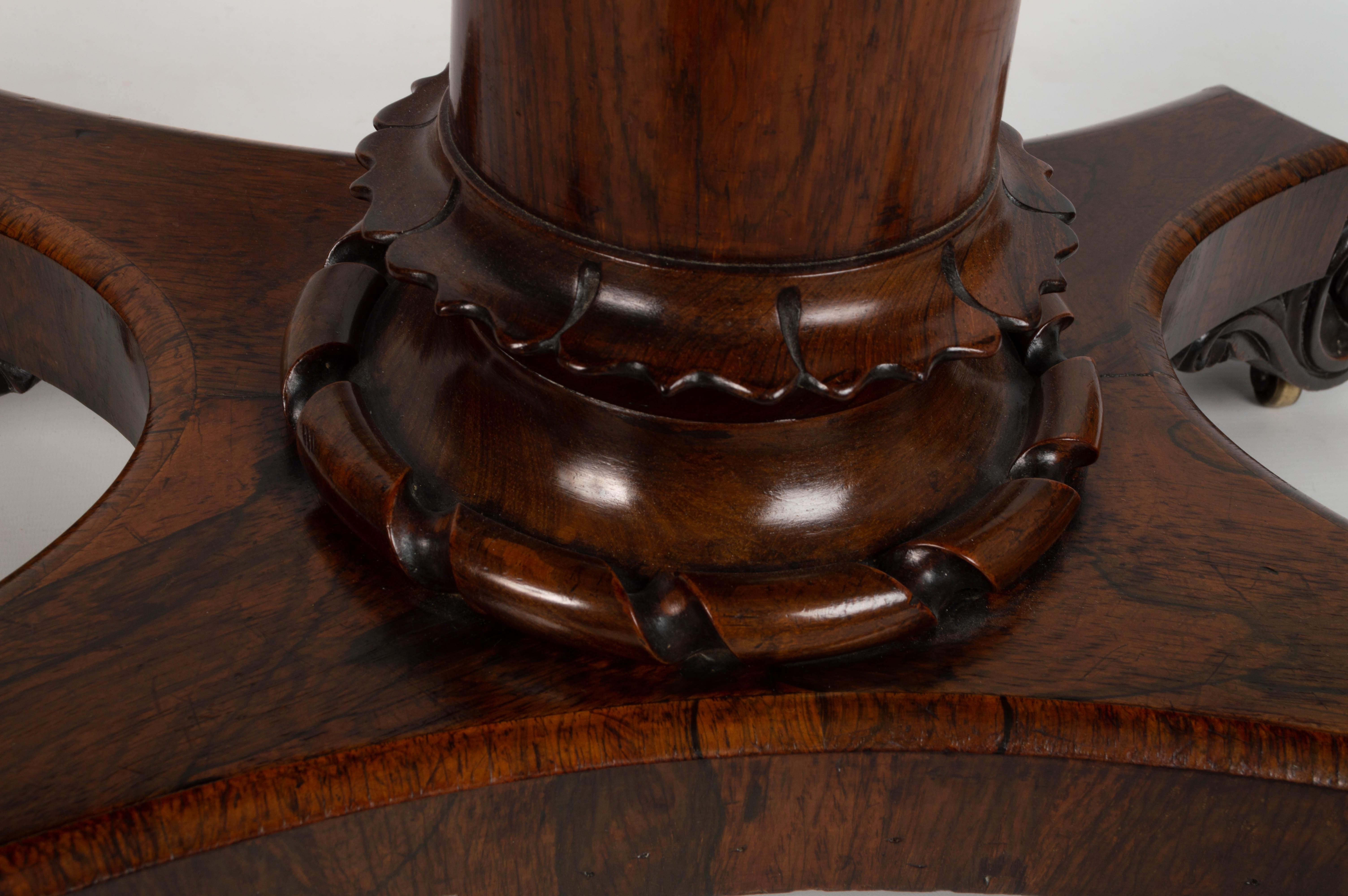 Ancienne table à cartes anglaise George IV en bois de rose par James Winter London, C.1825 en vente 12