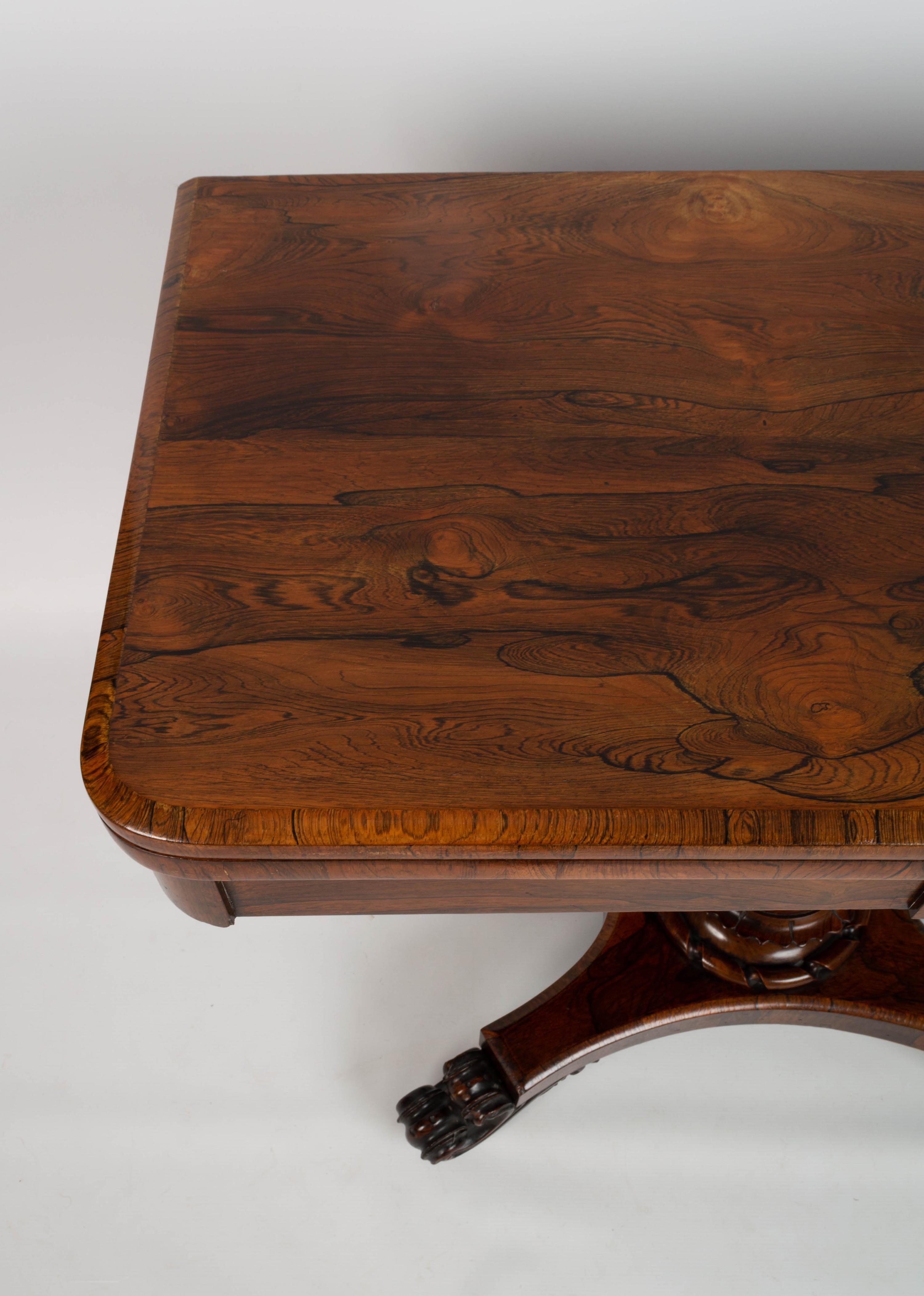 19th Century Antique English George IV Rosewood Card Table by James Winter London, C.1825 For Sale