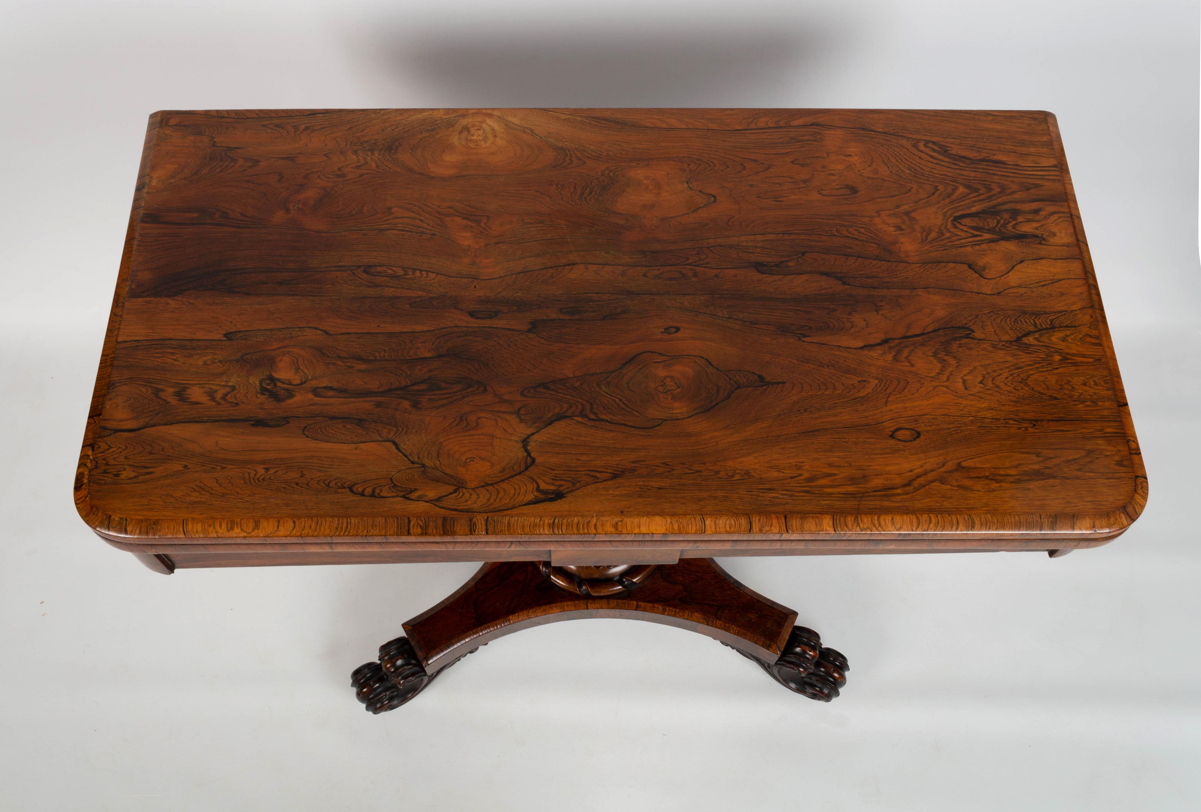 Antique English George IV Rosewood Card Table by James Winter London, C.1825 For Sale 1
