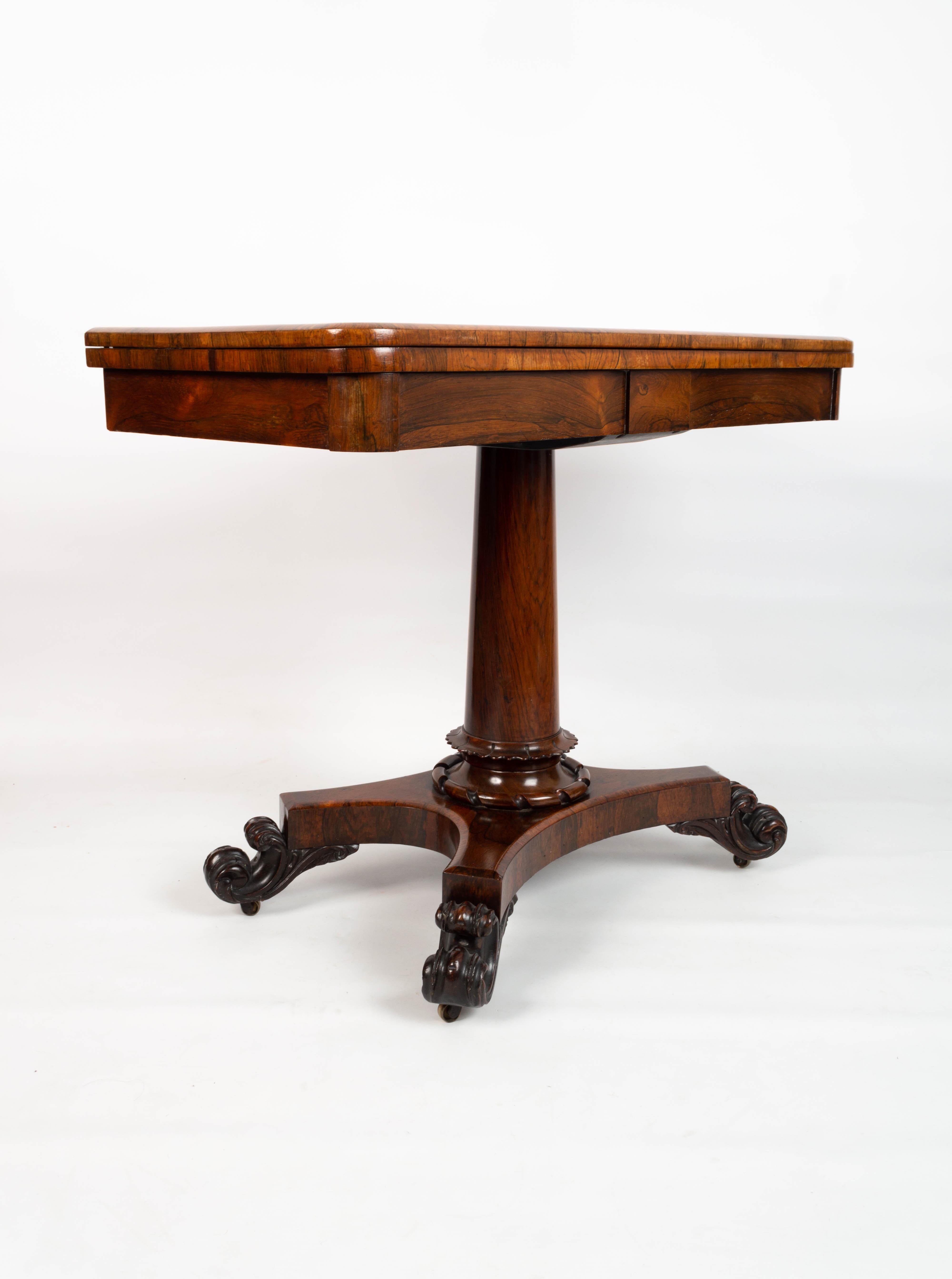 Antique English George IV Rosewood Card Table by James Winter London, C.1825 For Sale 2