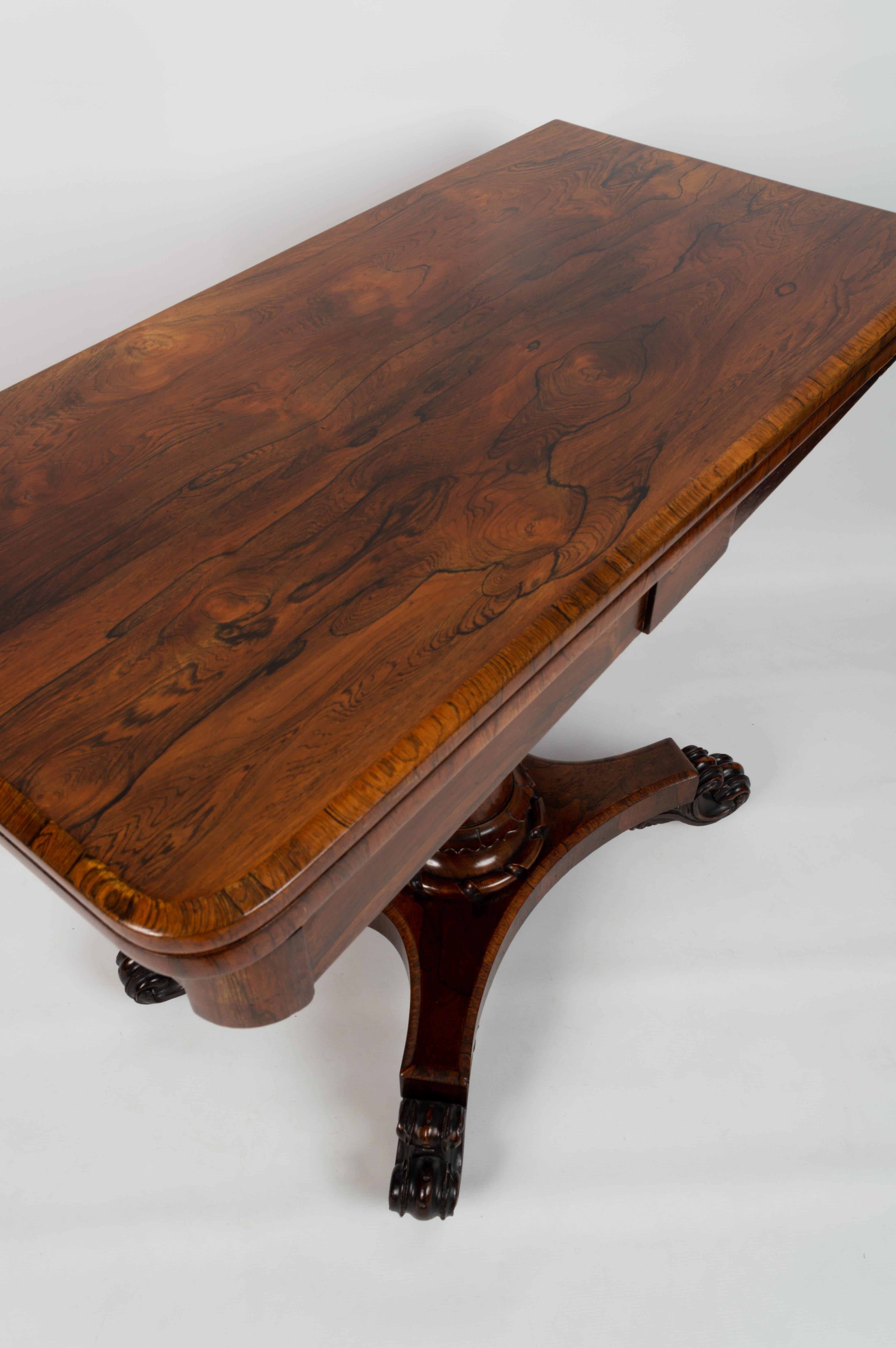Antique English George IV Rosewood Card Table by James Winter London, C.1825 For Sale 3