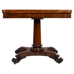 Antique English George IV Rosewood Card Table by James Winter London, C.1825