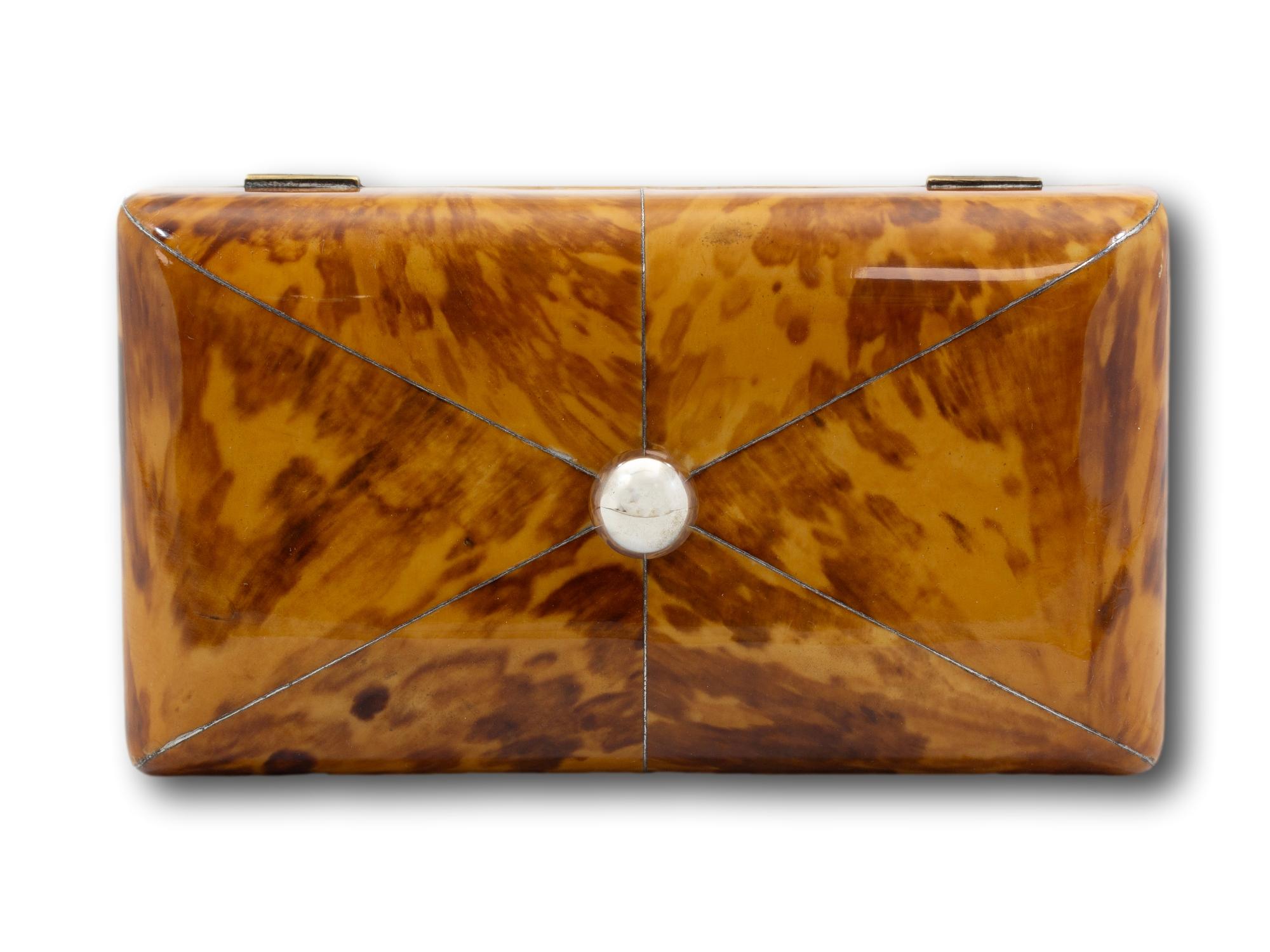 Antique English Georgian Blonde Tortoiseshell Tea Caddy In Good Condition For Sale In Northampton, GB