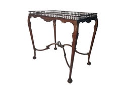 Antique English Georgian Chippendale Style Mahogany Silver Table, Circa 1820's.