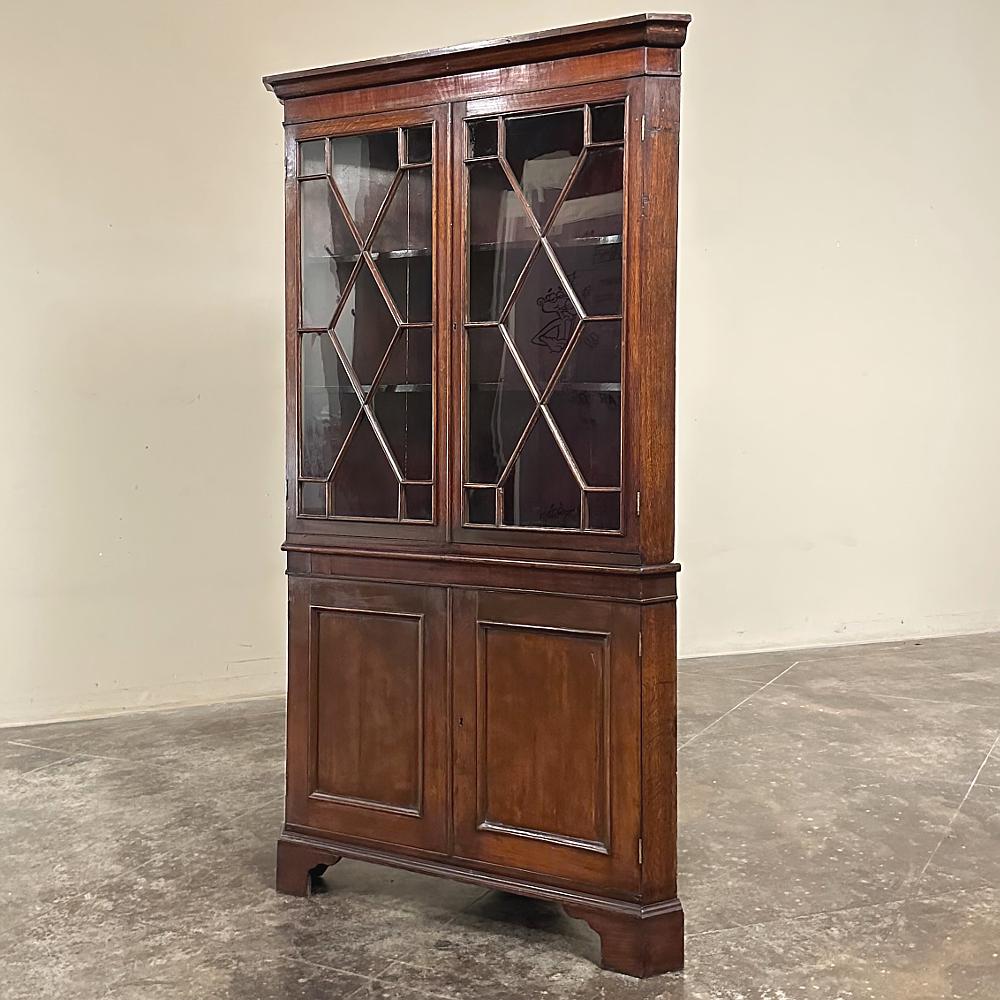 Ancien cabinet de curiosités géorgien anglais ~ vitrine d'exposition Bon état - En vente à Dallas, TX