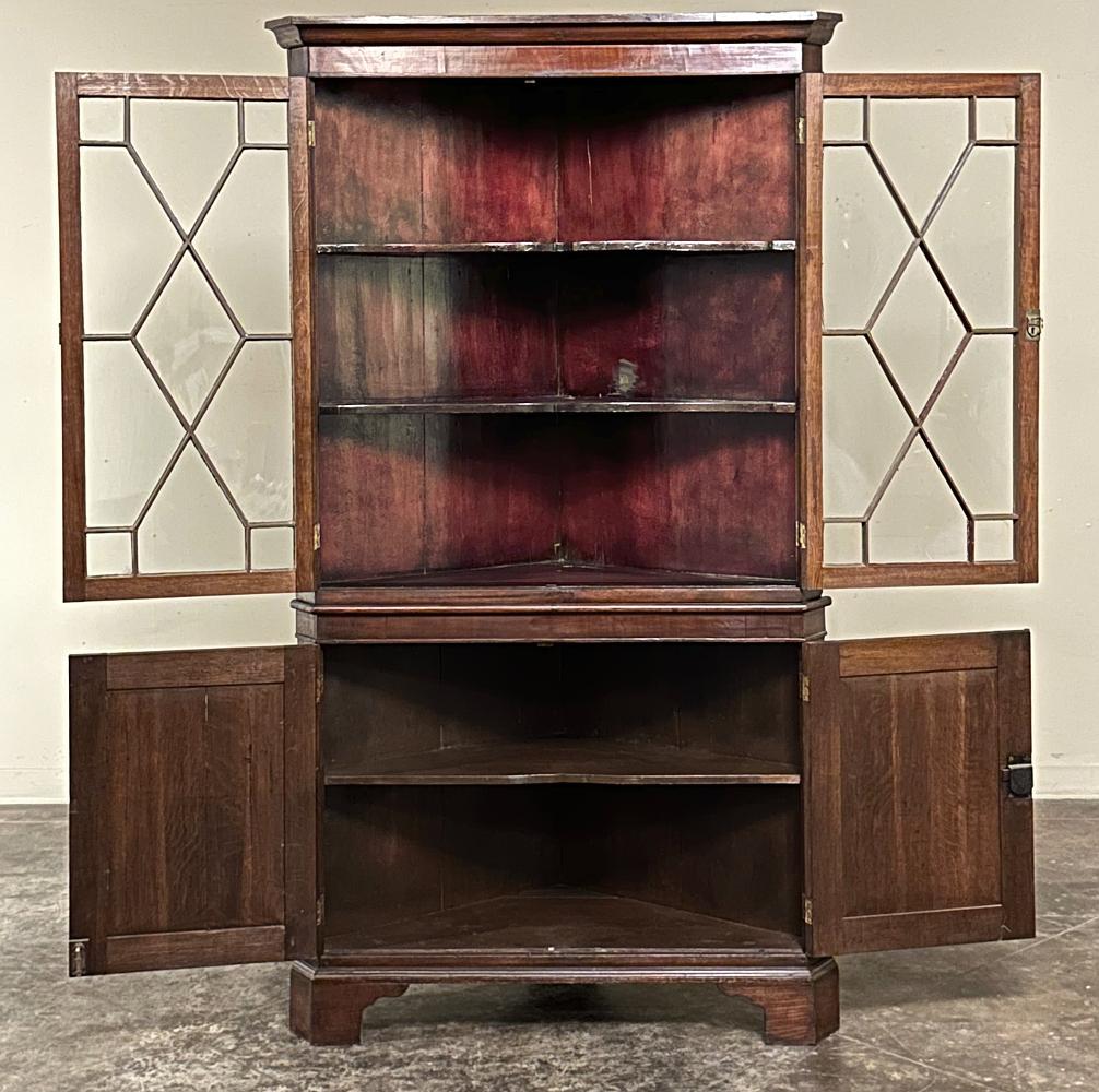 Verre Ancien cabinet de curiosités géorgien anglais ~ vitrine d'exposition en vente