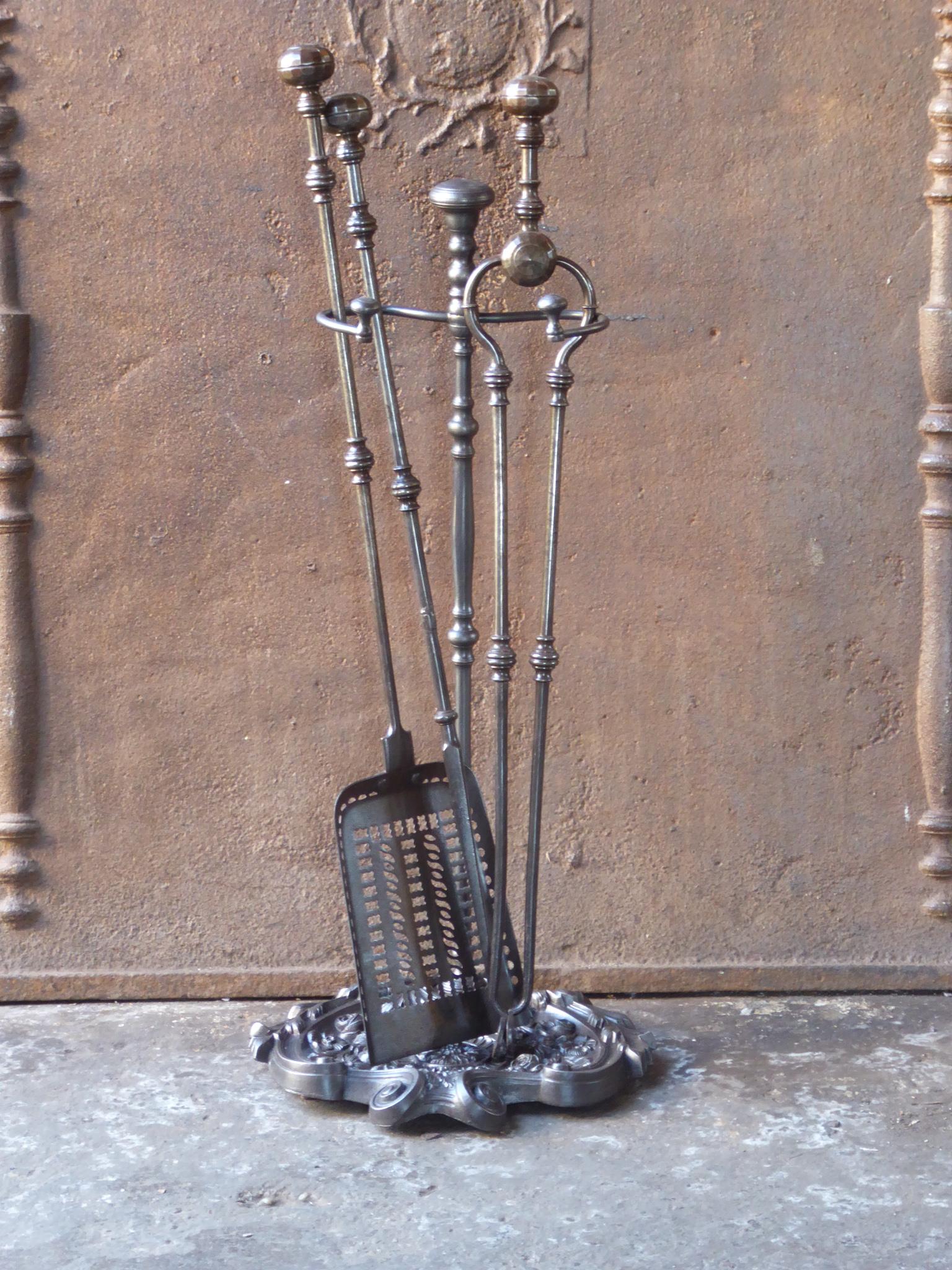 British Antique English Georgian Fireplace Tools or Fire Tools, 18th - 19th Century For Sale