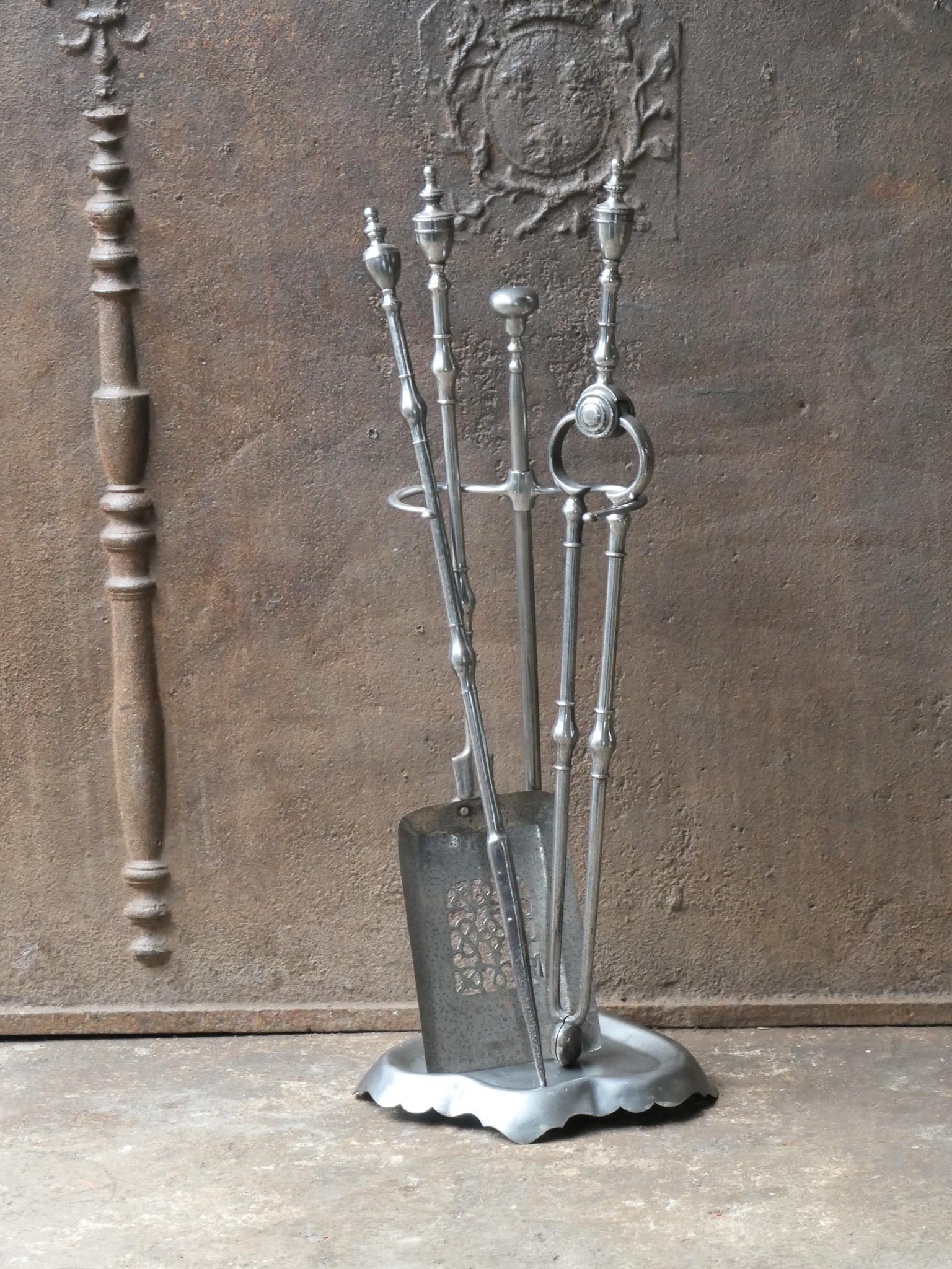 British Antique English Georgian Fireplace Tools or Fire Tools, 18th - 19th Century For Sale