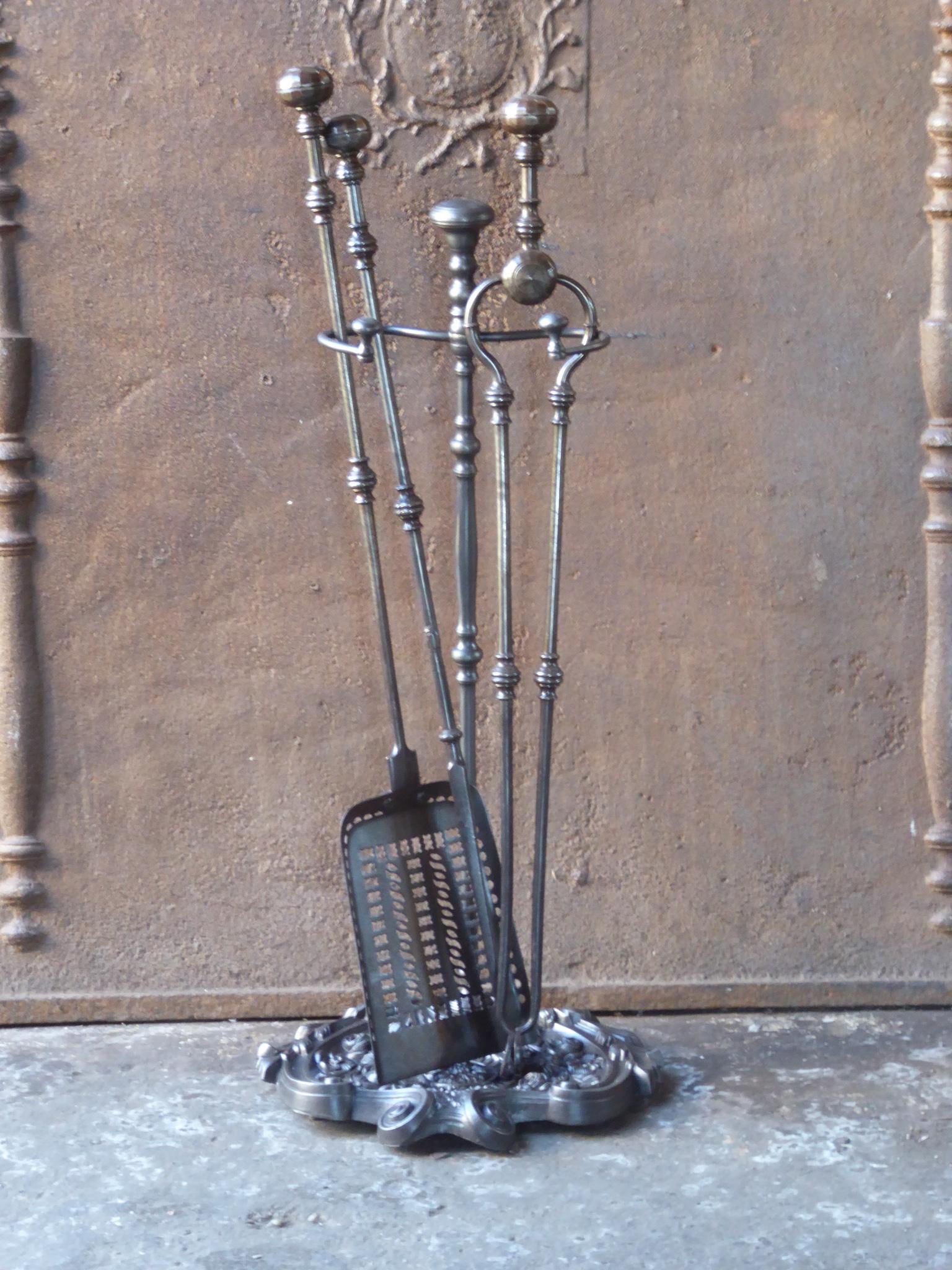 Cast Antique English Georgian Fireplace Tools or Fire Tools, 18th - 19th Century For Sale