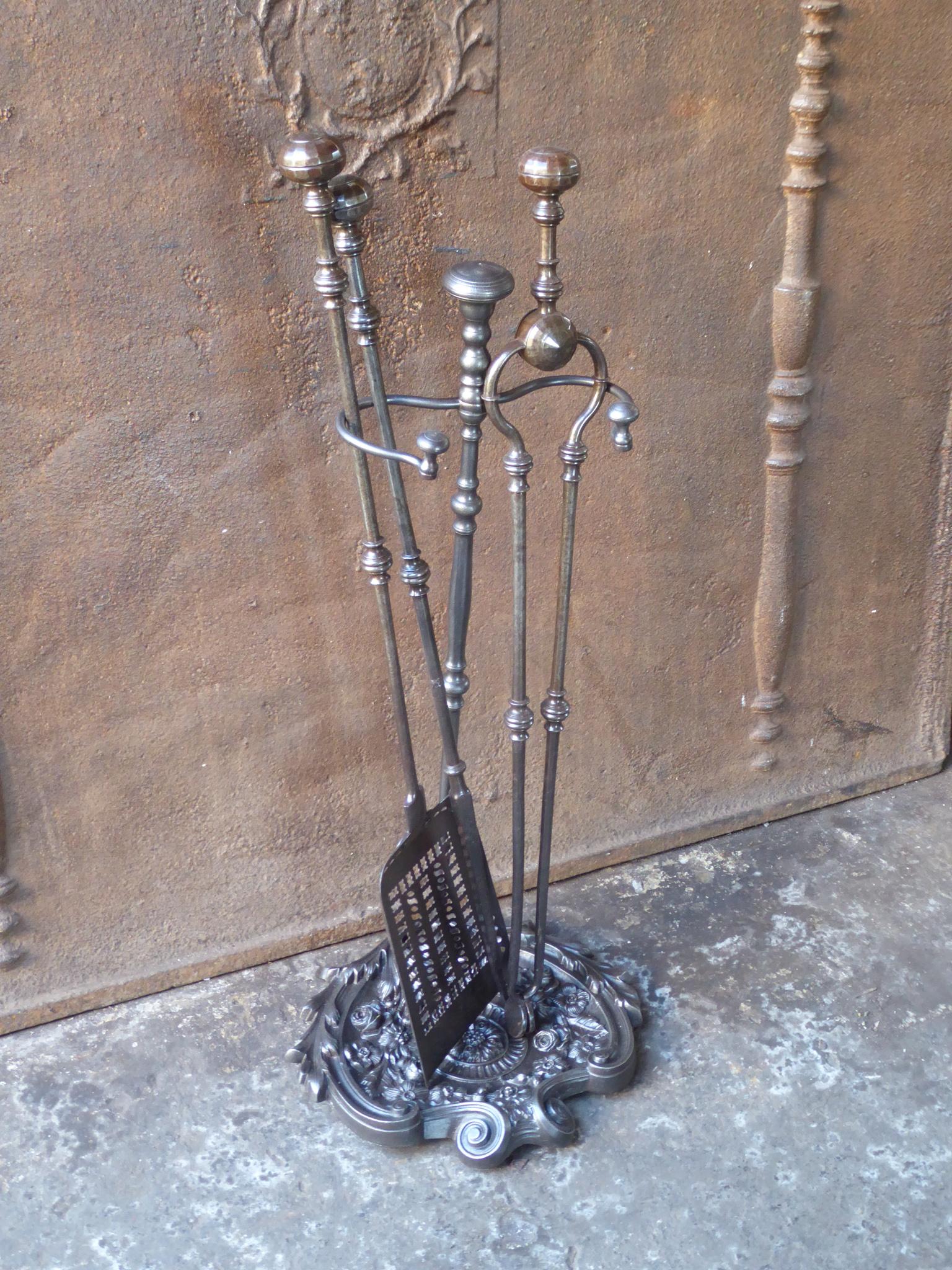 Iron Antique English Georgian Fireplace Tools or Fire Tools, 18th - 19th Century For Sale