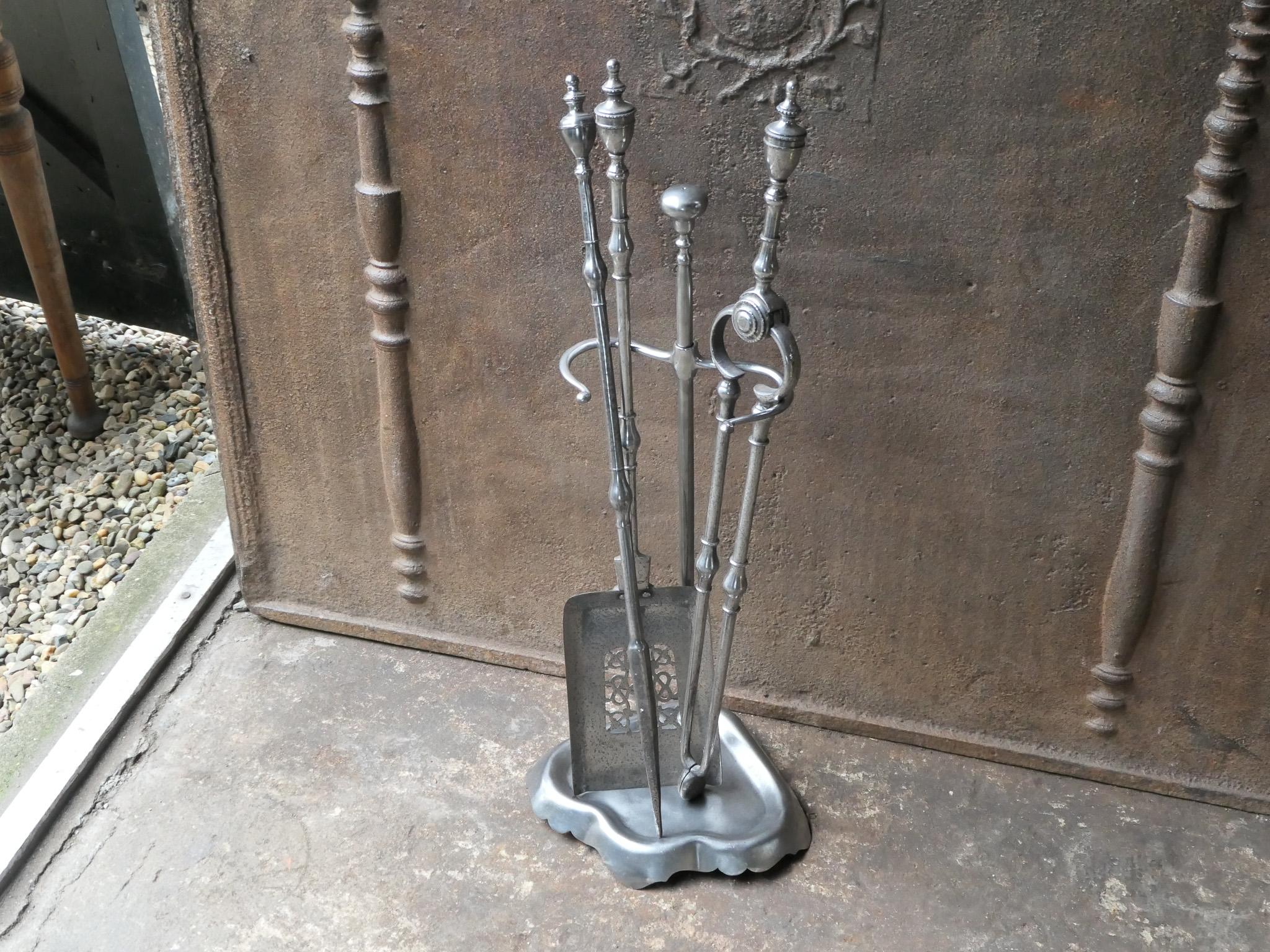 Steel Antique English Georgian Fireplace Tools or Fire Tools, 18th - 19th Century For Sale