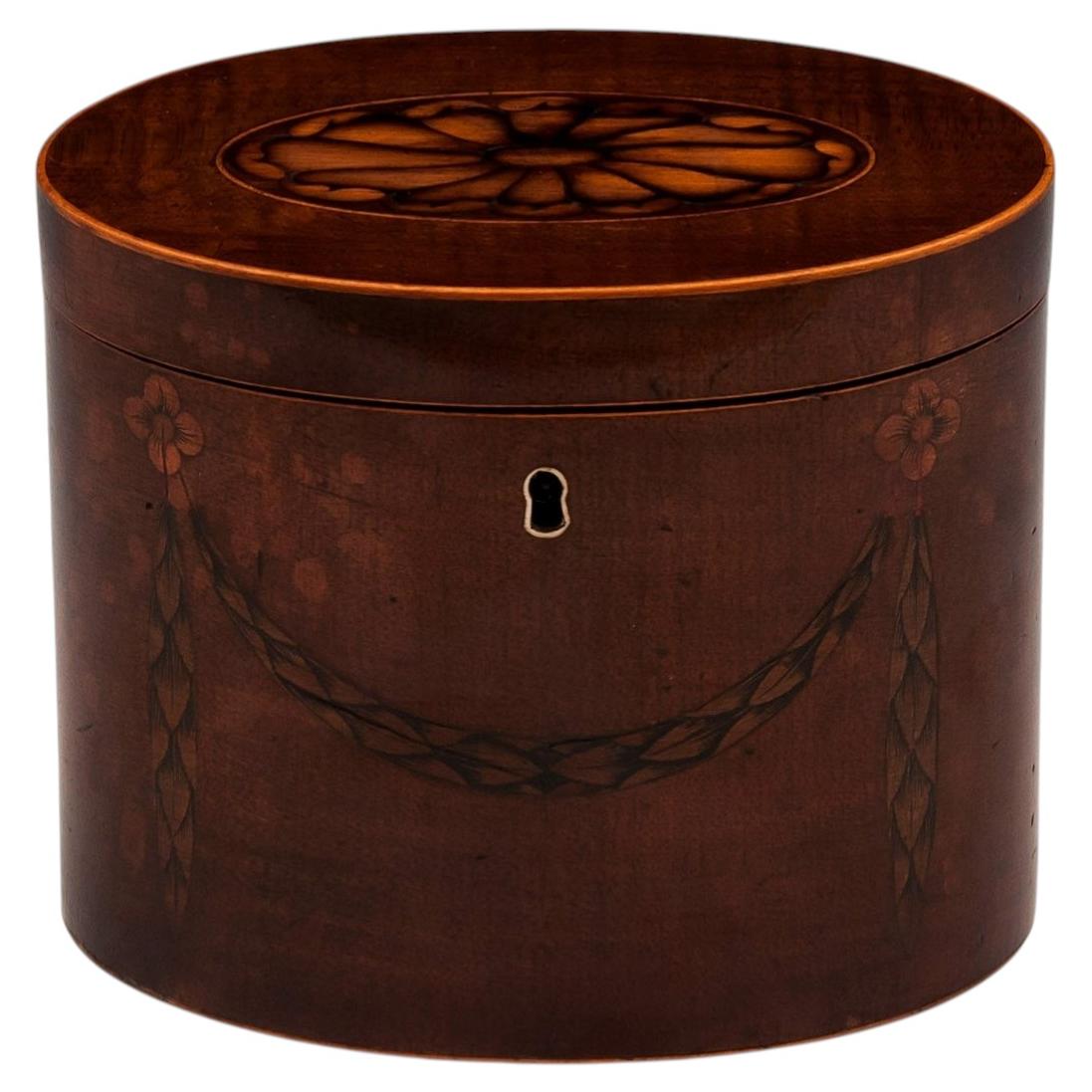 Caja de té antigua inglesa georgiana Harewood