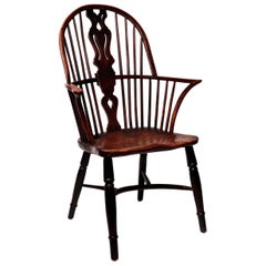 Antique English Georgian High Windsor Armchair