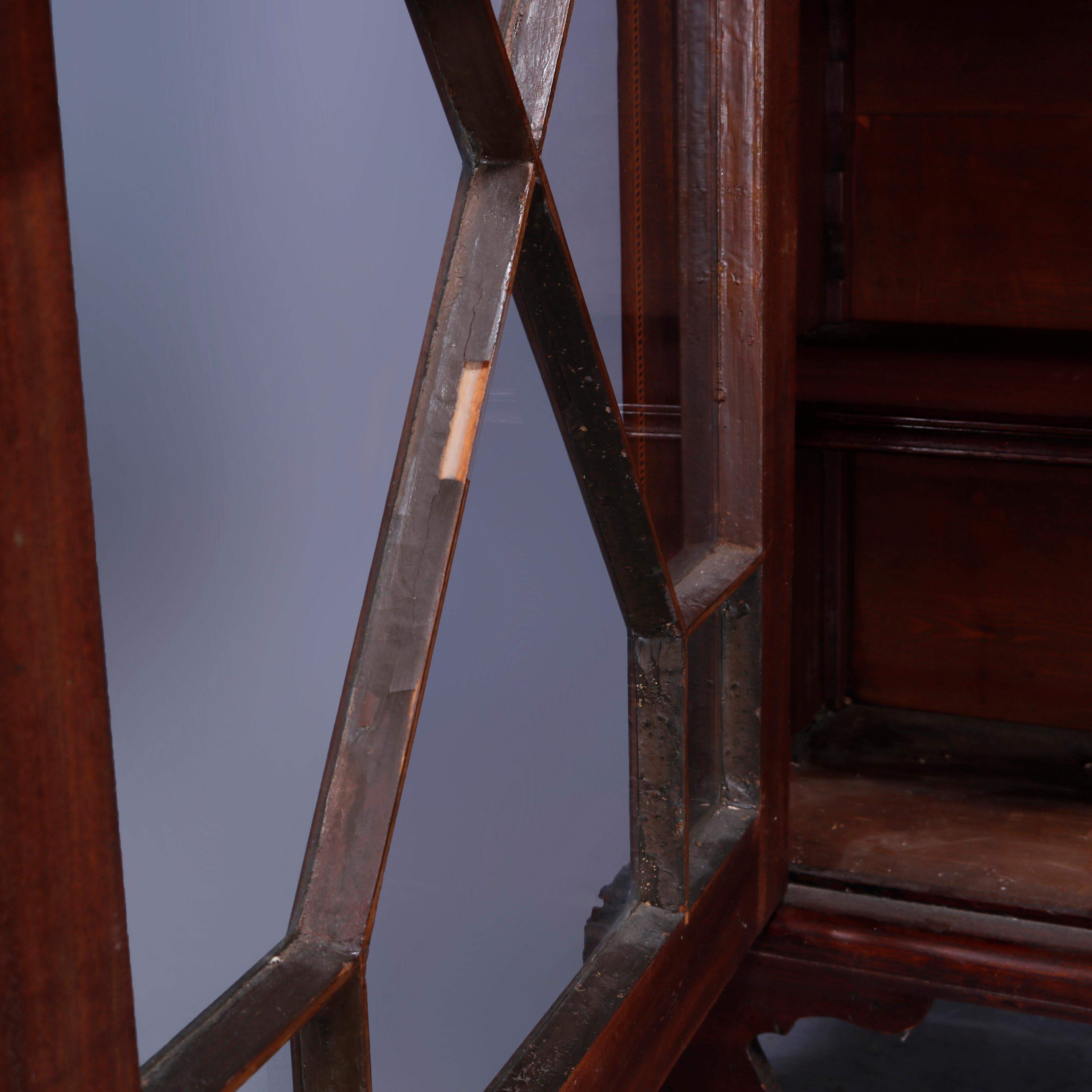 Antique English Georgian Inlaid Mahogany Bookcase, circa 1830 5