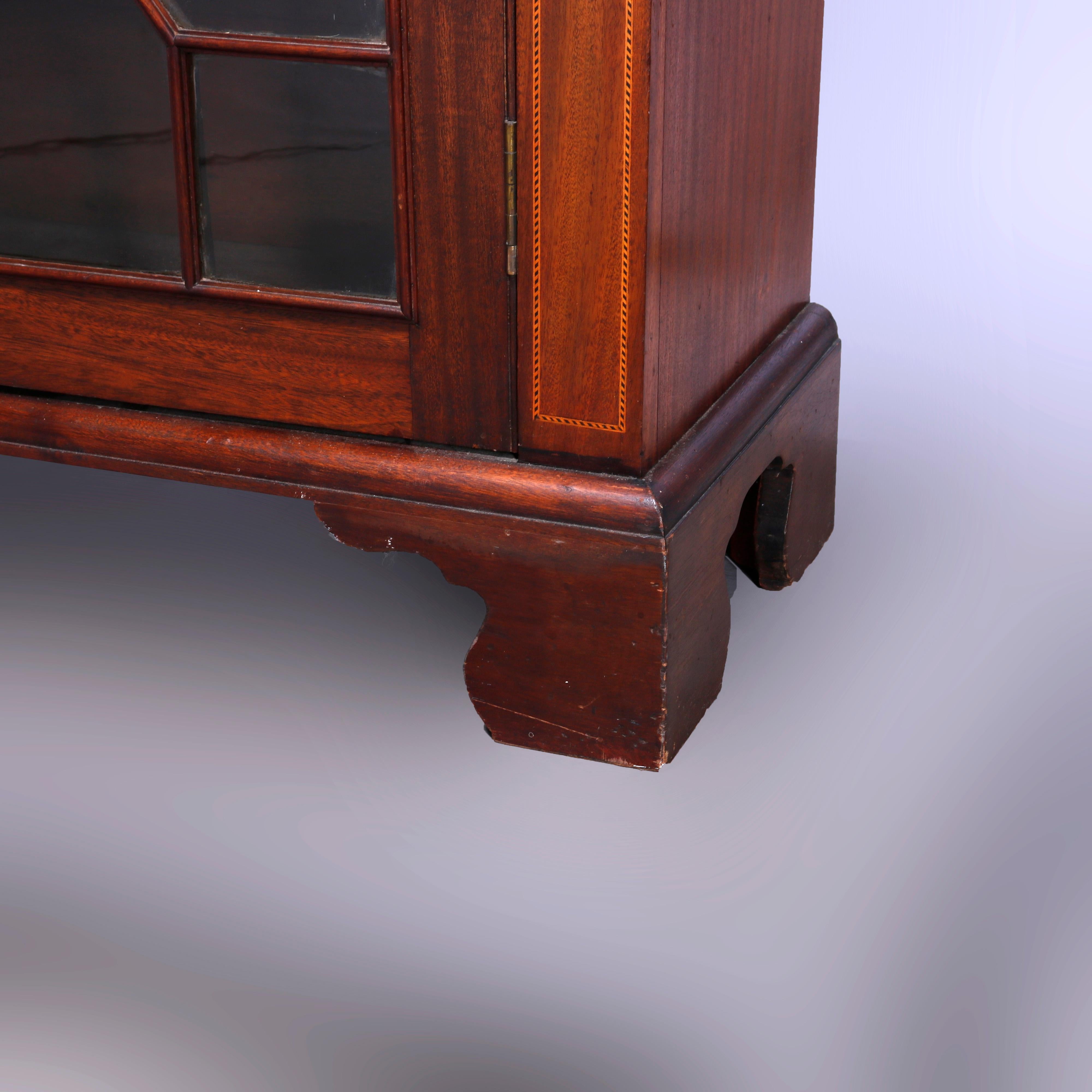 Antique English Georgian Inlaid Mahogany Bookcase, circa 1830 8