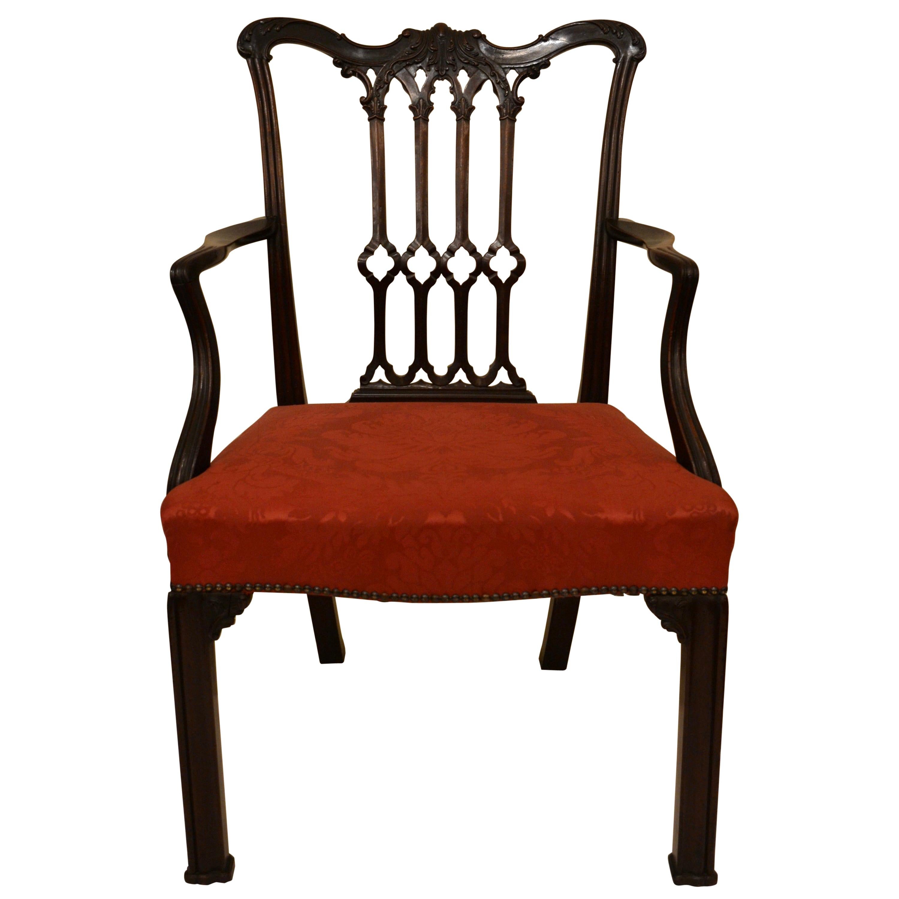 Antiker englischer georgianischer Mahagoni-Sessel, um 1840-1850 im Angebot