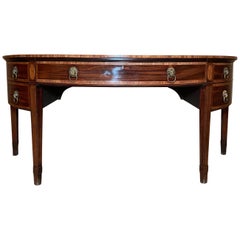 Antique English Georgian Mahogany Demi-Lune Sideboard, Circa 1810-1830